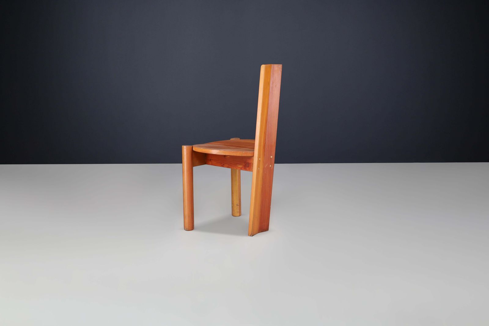 Set Of 8 Italian Postmodern Sculptural Pine Dining Chairs, 1970s photo 6038.0