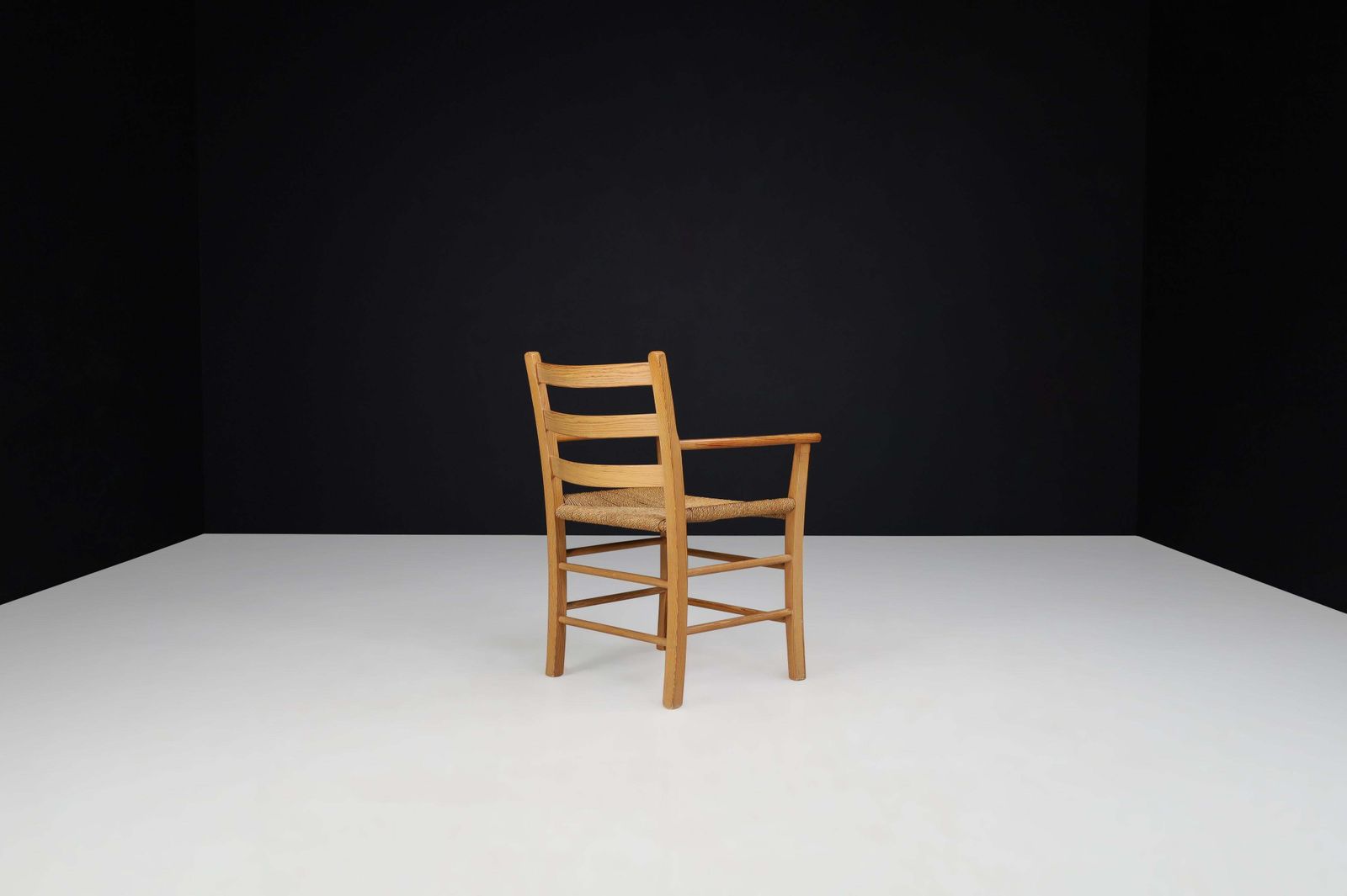 Danish Pine And Rope Armchair, 1960s – Nordic Minimalism photo vintage