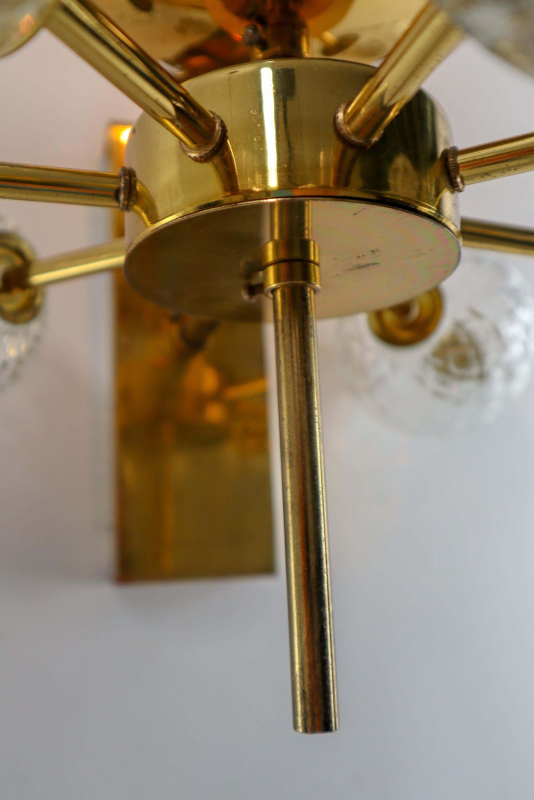 Hotel Wall Chandeliers With Brass Fixture, European, 1970s photo vintage