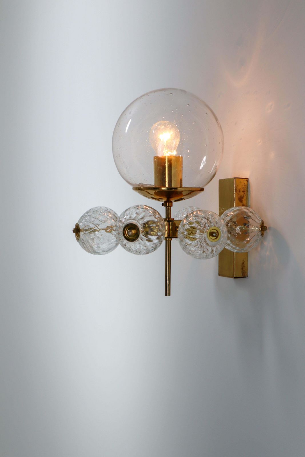 photo furniture Hotel Wall Chandeliers With Brass Fixture, European, 1970s