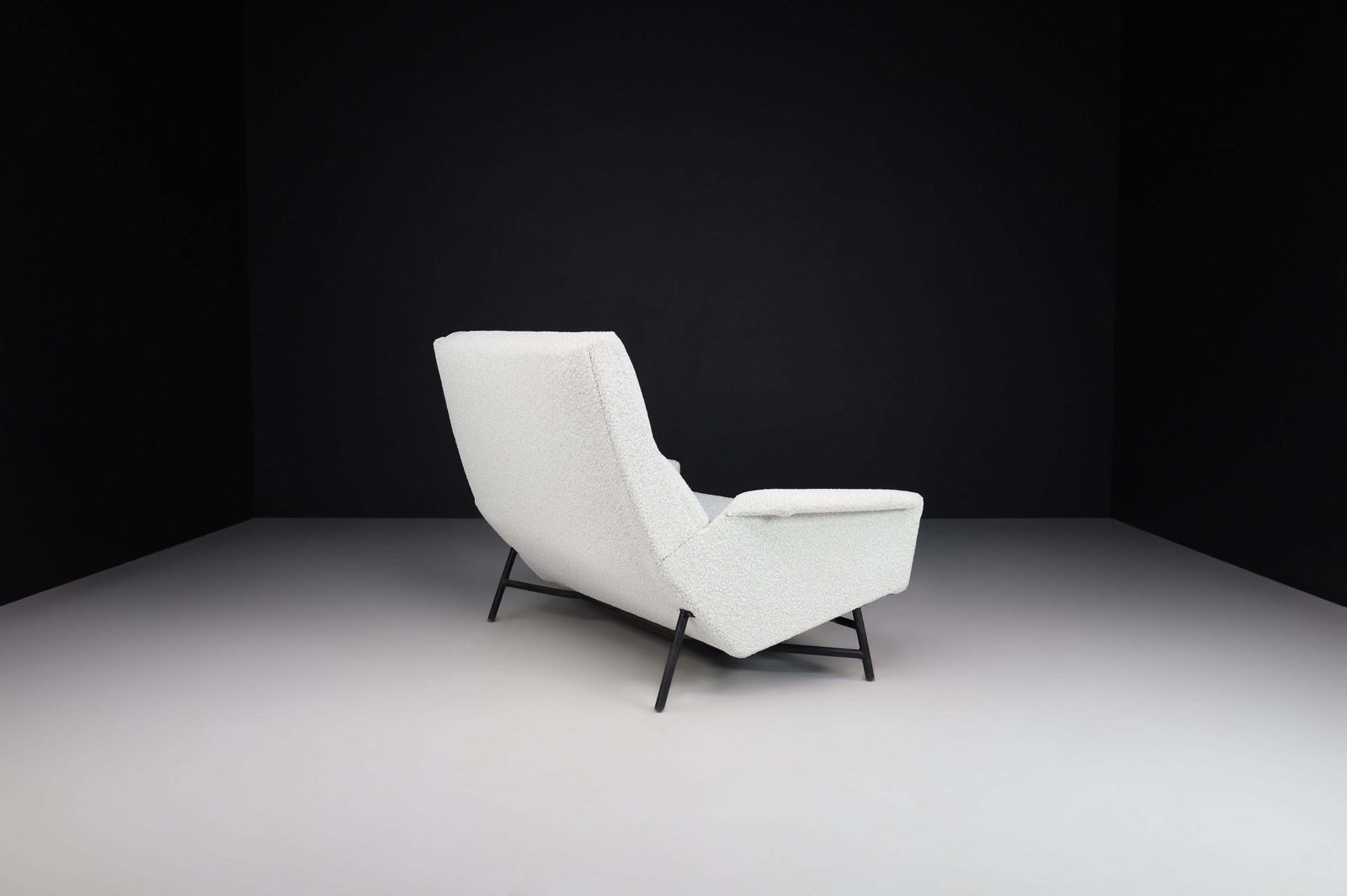 6987.0 Mid Century Modern Lounge Sofa In Re Upholstered Bouclé By Guy Besnard 1959 photo