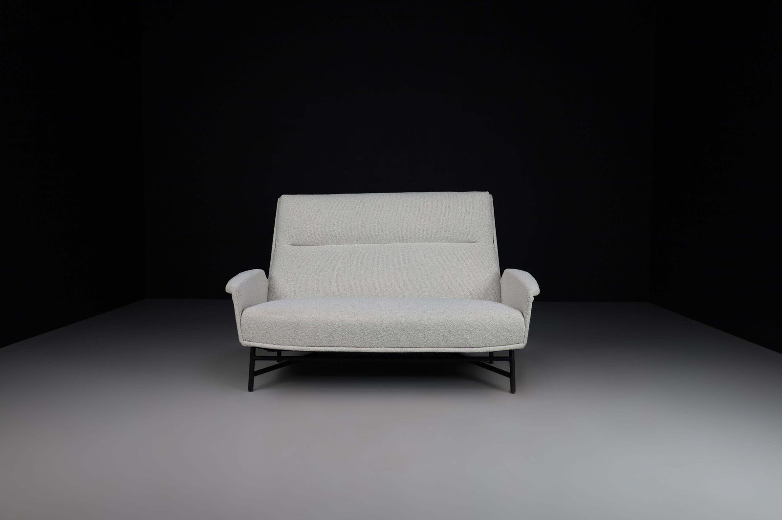 photo vinterior Mid Century Modern Lounge Sofa In Re Upholstered Bouclé By Guy Besnard 1959