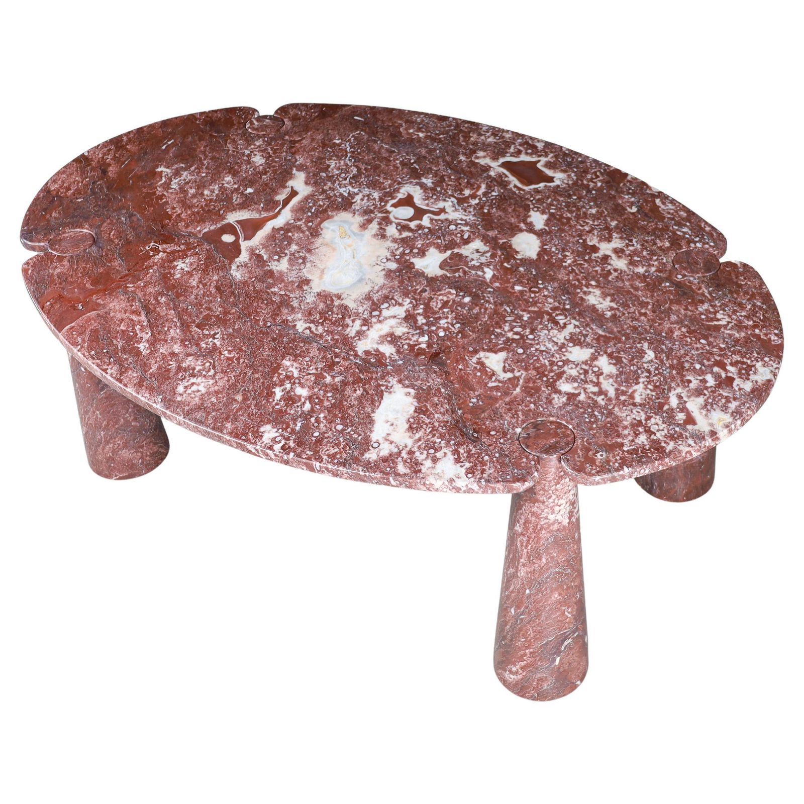 Angelo Mangiarotti For Skipper Rosso Marble "Eros" Dining Table, Italy, 1970s