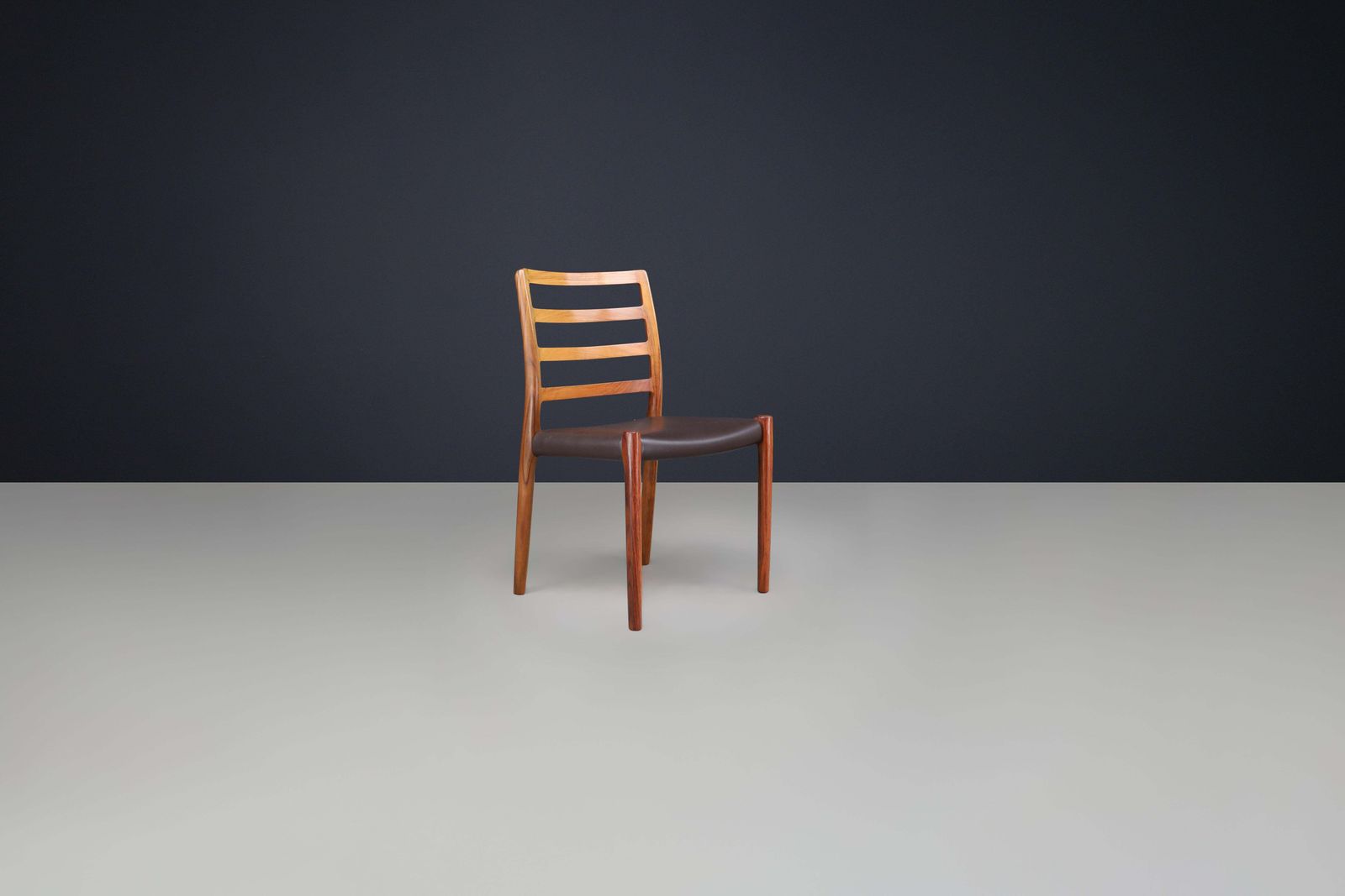 Furniture Niels Otto Møller Six Dining Room Chairs, Model 85 By J.L. Møller Mobelfabrik photo