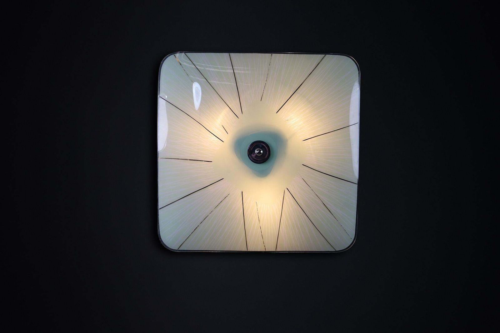 Mid Century Glass Hanging Pendant Or Wall Light Brussels World Expo 1958 (No31) photo vinterior