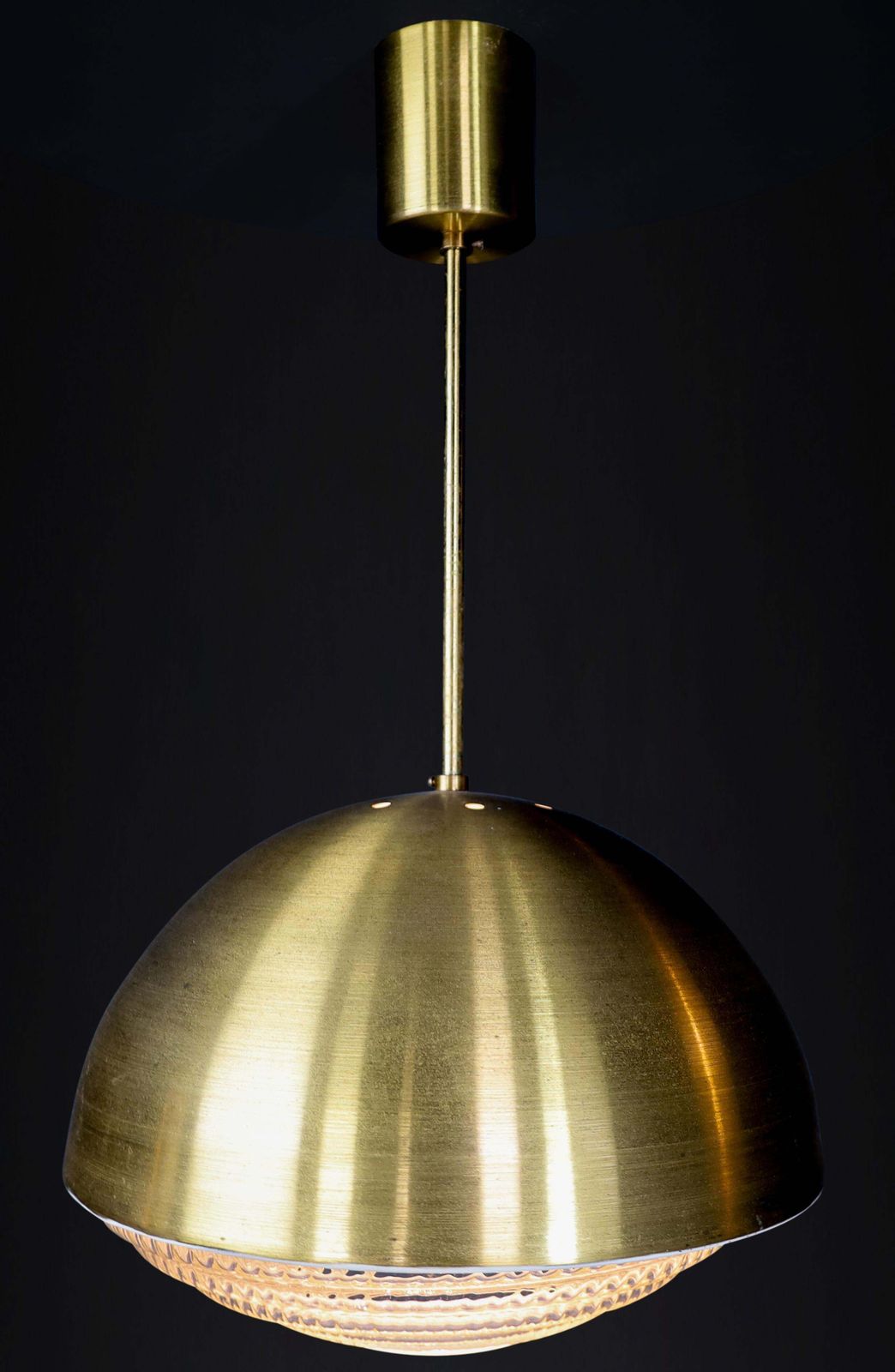 Lighting 1 Of 12 Pendants In Brass And Glass, Praque The 1960s photo