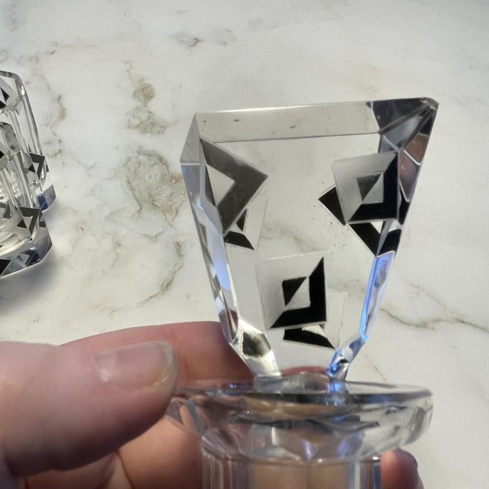 Art Deco Cubist Crystal Liqueur Service By Karl Palda, 1930s, Set Of 8 photo buy