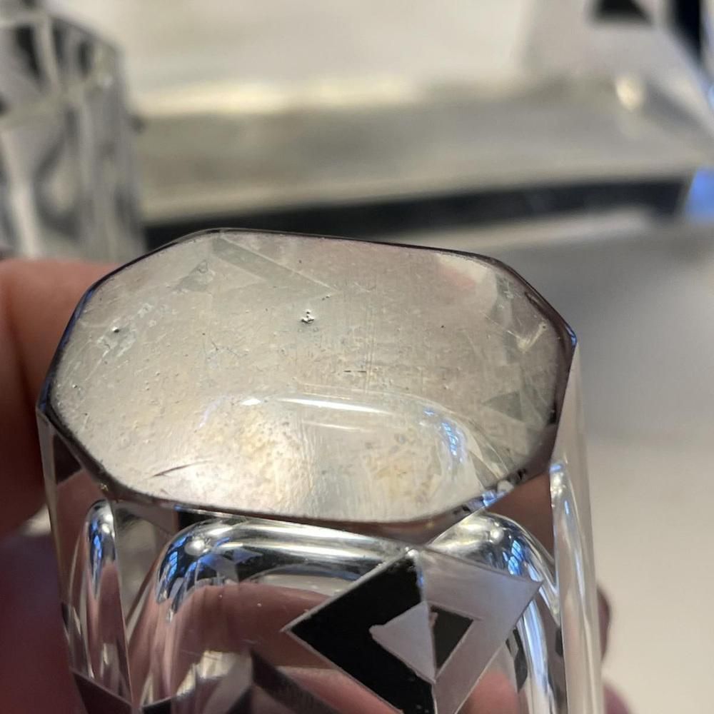 photo vinterior Art Deco Cubist Crystal Liqueur Service By Karl Palda, 1930s, Set Of 8