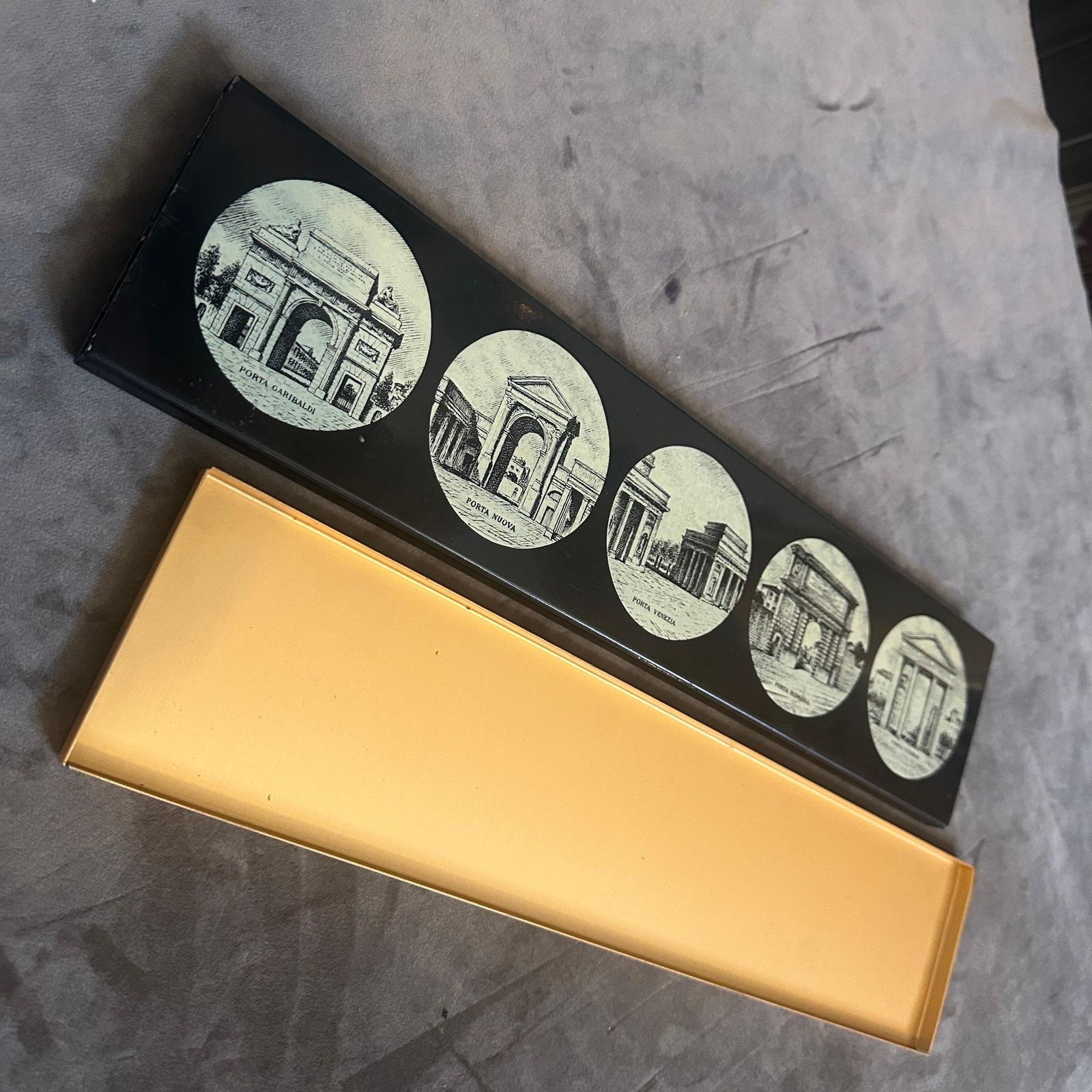1960s Mid Century Modern Cigarette Box Le Porte Di Milano By Piero Fornasettì photo buy