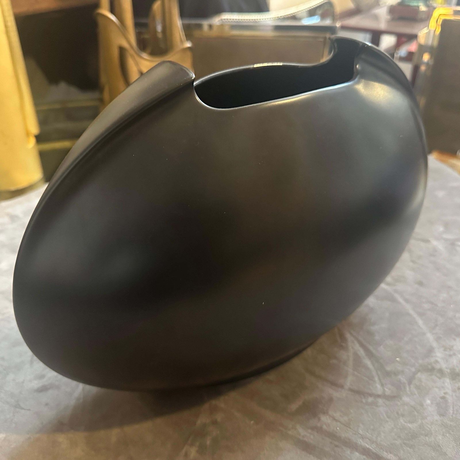 1990s Minimalist Black Porcelain Tasca Huge Vase By Lino Sabattini For Rosenthal photo Home Decor