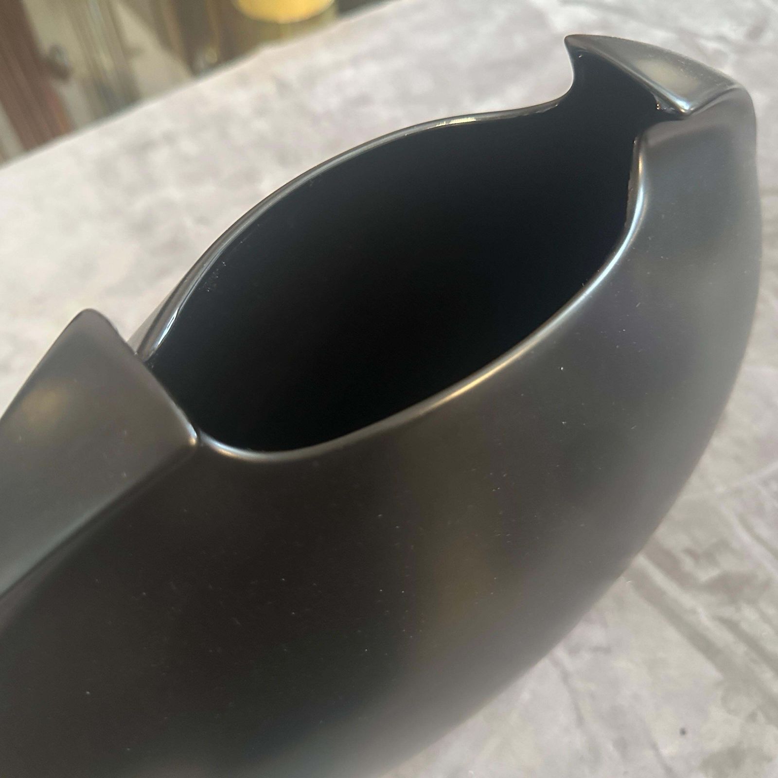 1990s Minimalist Black Porcelain Tasca Huge Vase By Lino Sabattini For Rosenthal photo vinterior