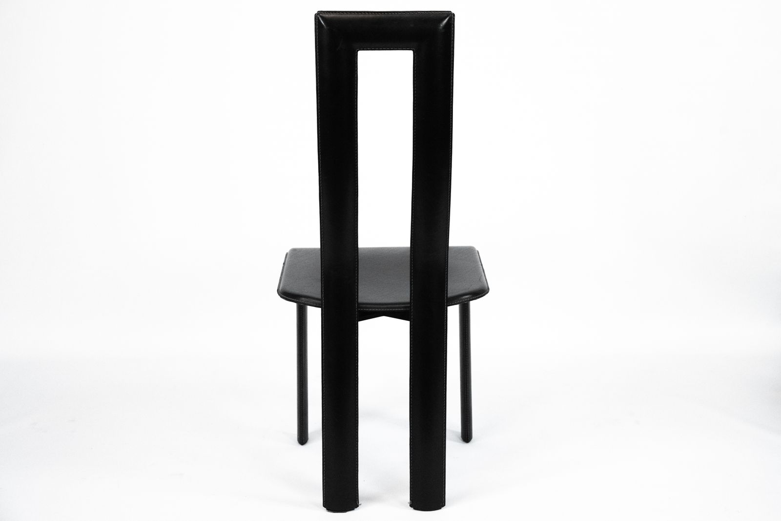 photo for sale Postmodern Set Of Ten Leather Dining Chairs By Antonello Mosca For Ycami. Italy 1980s