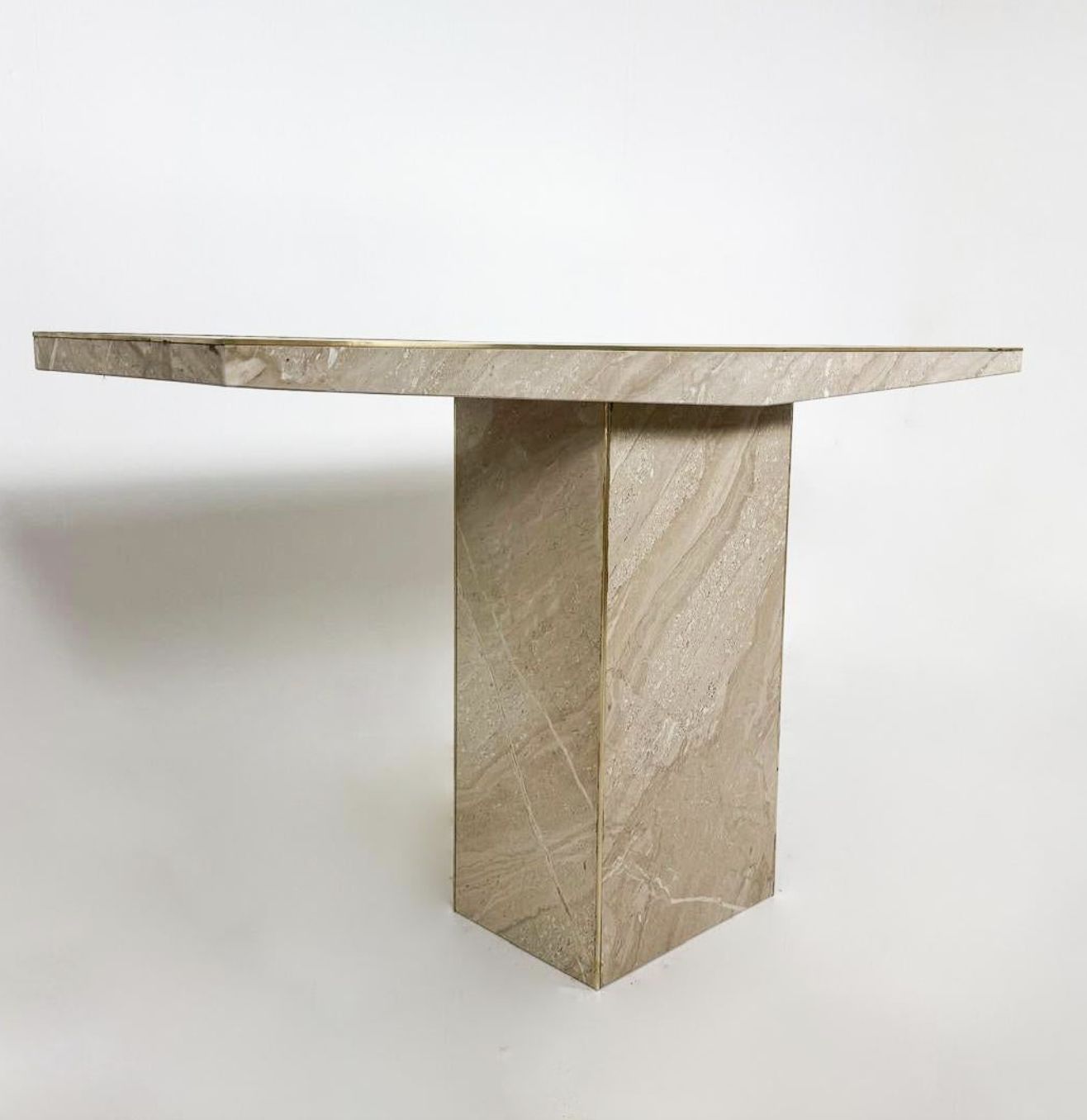 Mid Century Modern Travertine Console photo furniture