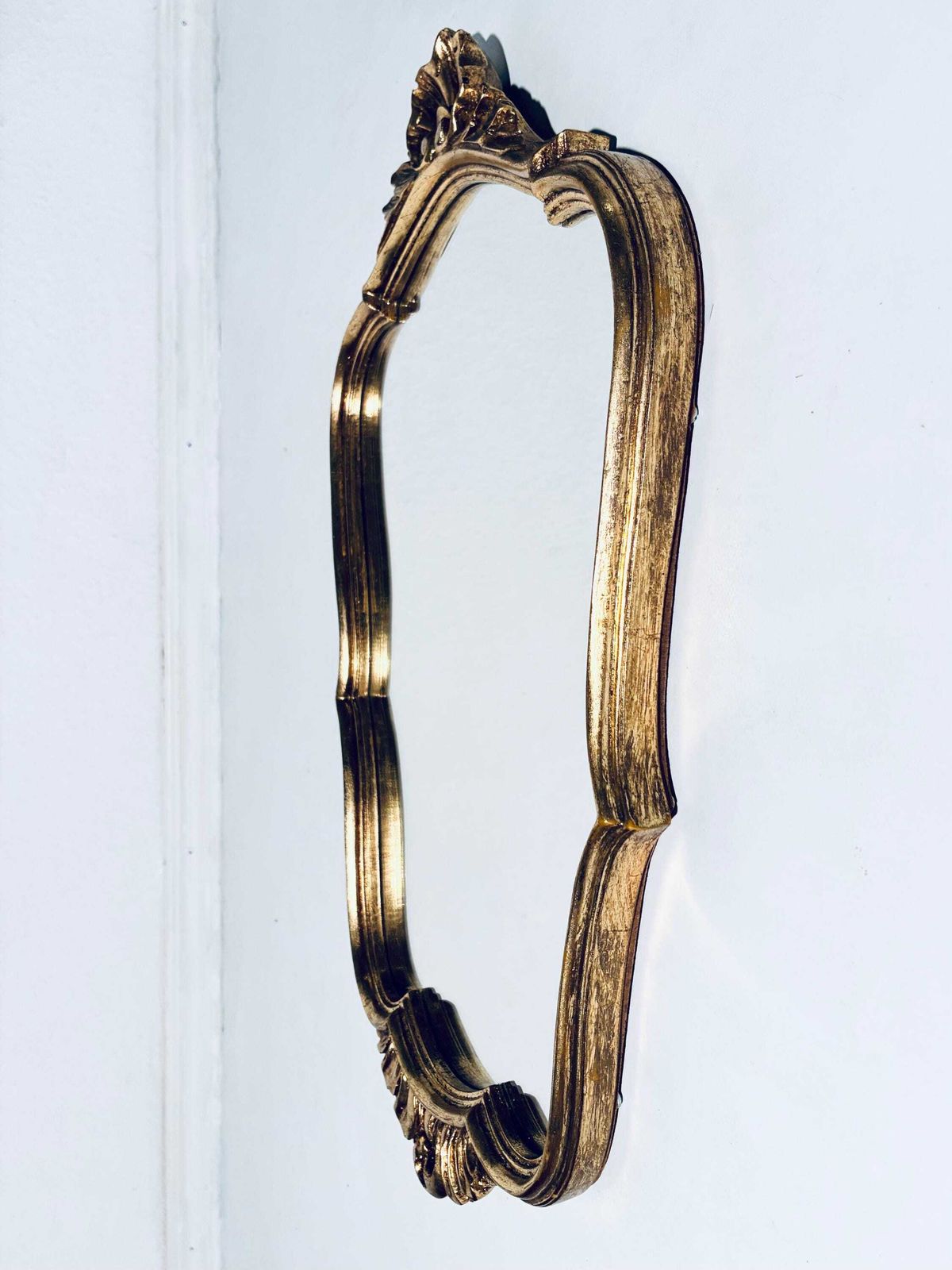 Antique Golden Mirror Violin Shaped Louis XV Style / French Baroque Decor photo vinterior