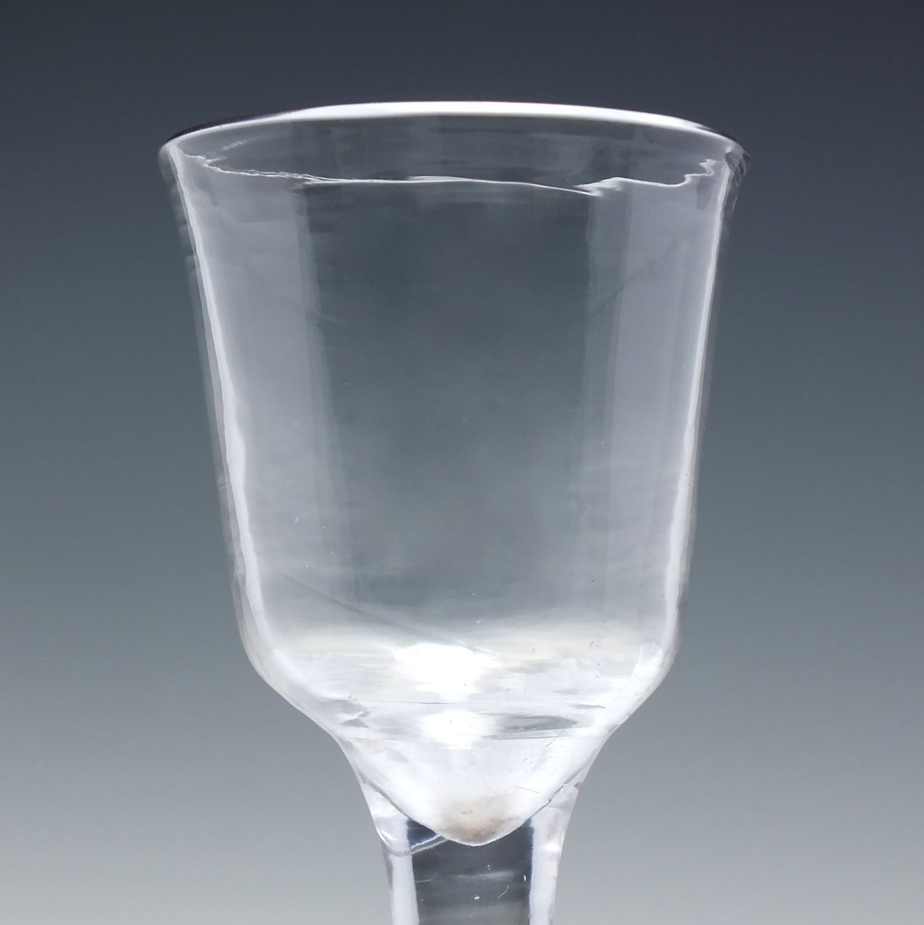 Georgian Plain Stem Wine Glass With Folded Foot C1740 photo for sale
