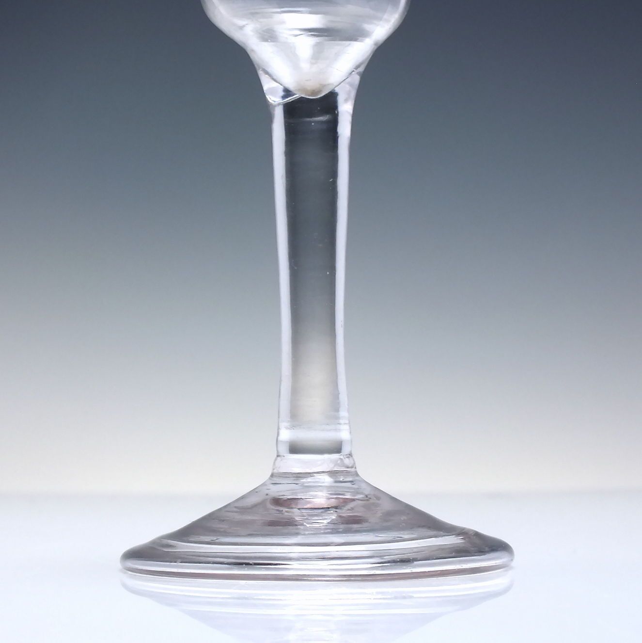 Georgian Plain Stem Wine Glass With Folded Foot C1740 photo 110.0