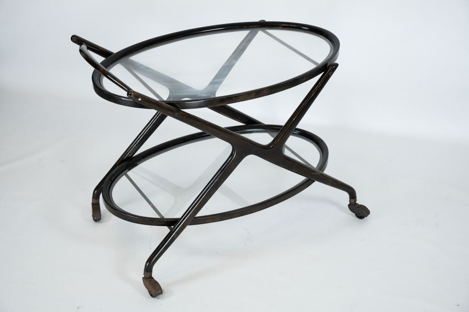 Ebonized Wood And Glass Bar Cart By Cesare Lacca, Italy 1950s photo buy