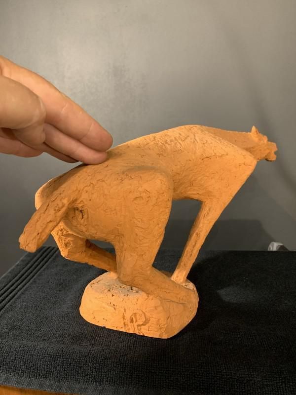 Kunst Terracotta Paardenbeeldje Van Mario Peruggini, Jaren 1960 photo