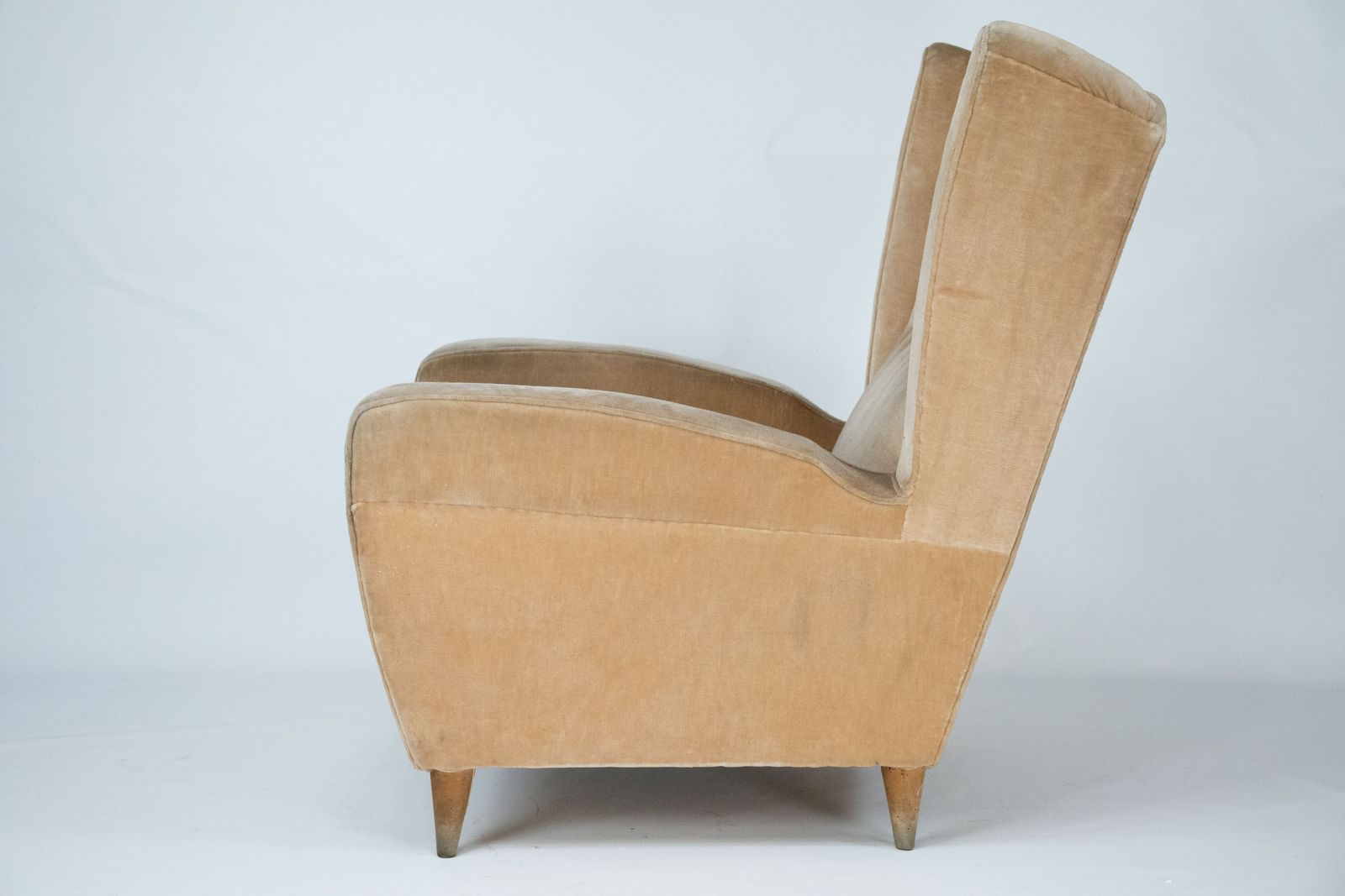 photo for sale Mid Century Attributed Melchiorre Bega Single Armchair In Velvet. Italy 1950s