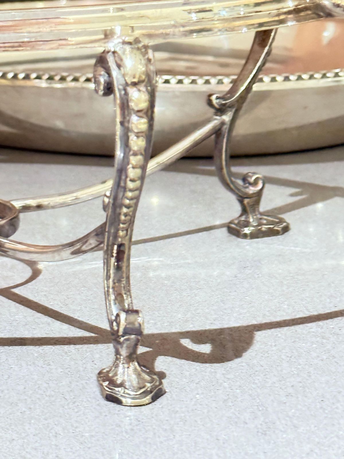 photo vinterior Silver Plated Lidded Serving Dish On Stand, Antique English Neoclassical Luxury