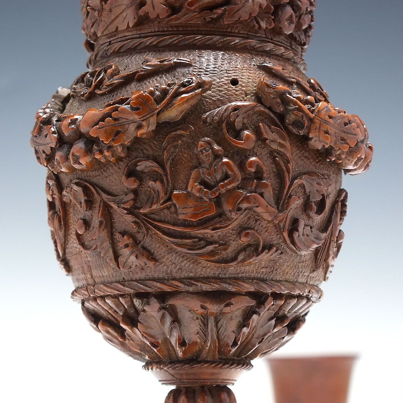 Exceptionally Rare 18th Century Coquilla Nut Carved Vase C1750 photo vinterior