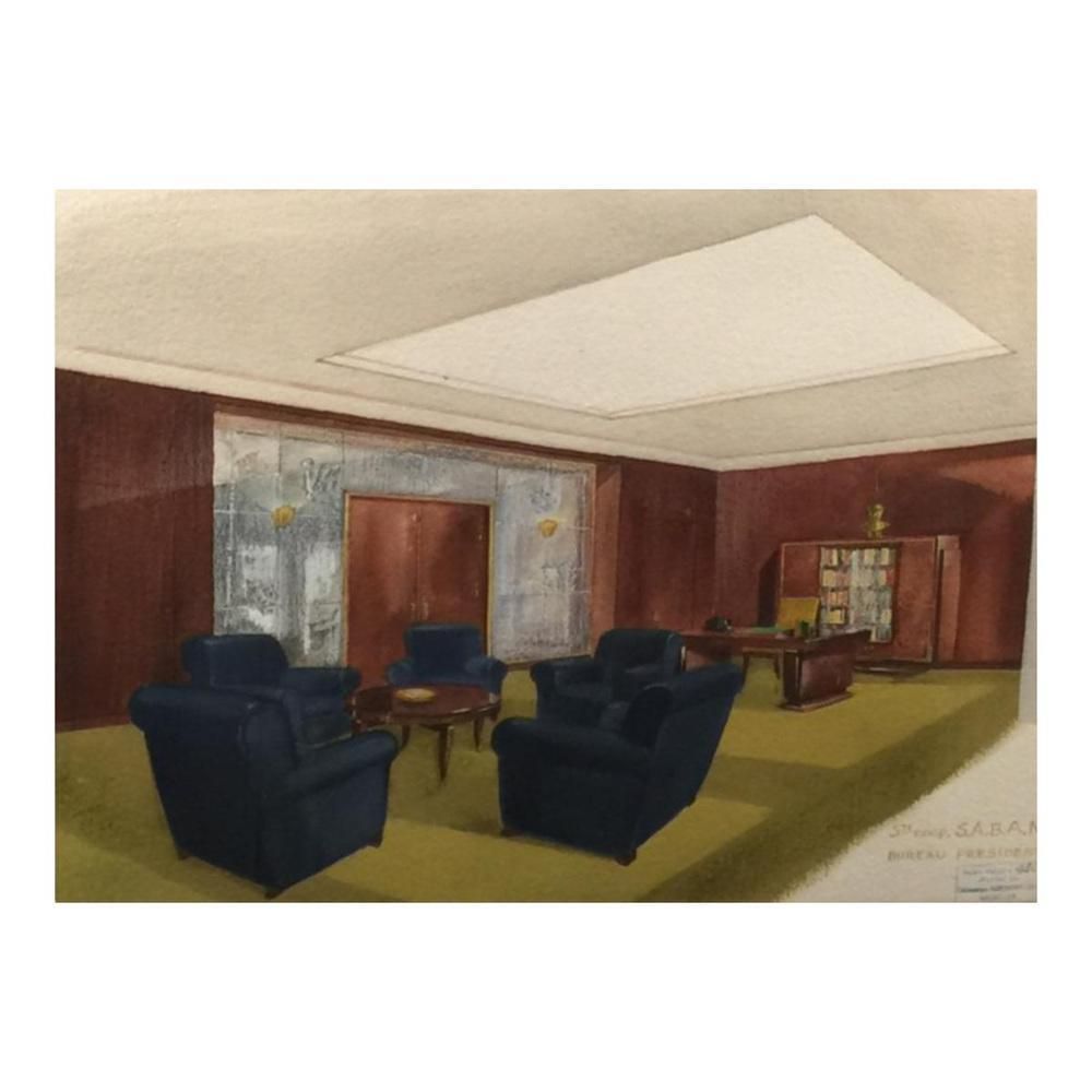 1384.0 Presidentieel Kantoor Van Sabam Door Etablissements Vanderborght In Brussel, Aquarel, Jaren 1930–1940 photo