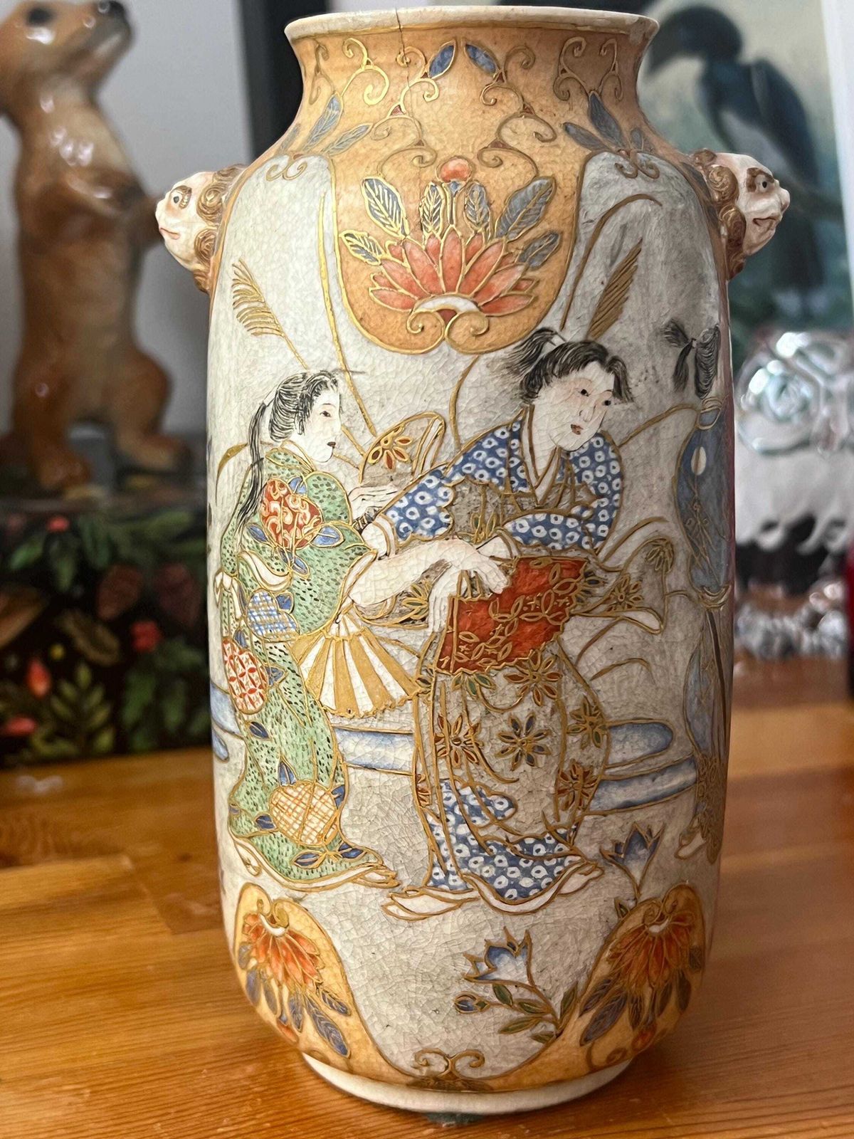 A Beautifully Decorated Meiji Period Satsuma Vase C1850