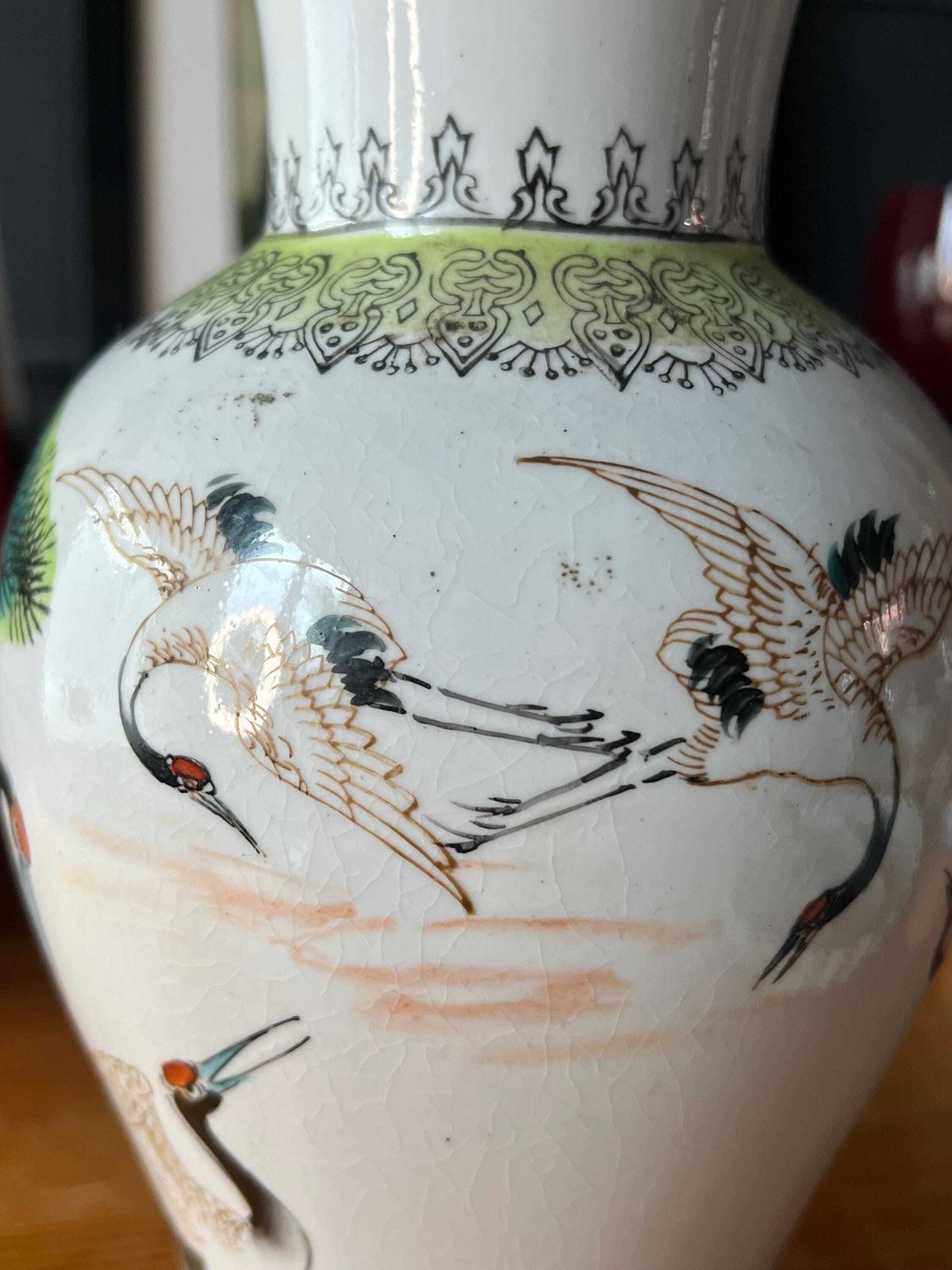 Chinese Famille Verte Porcelain Vase Depicting Cranes And Landscapes C1662 C1772 photo furniture