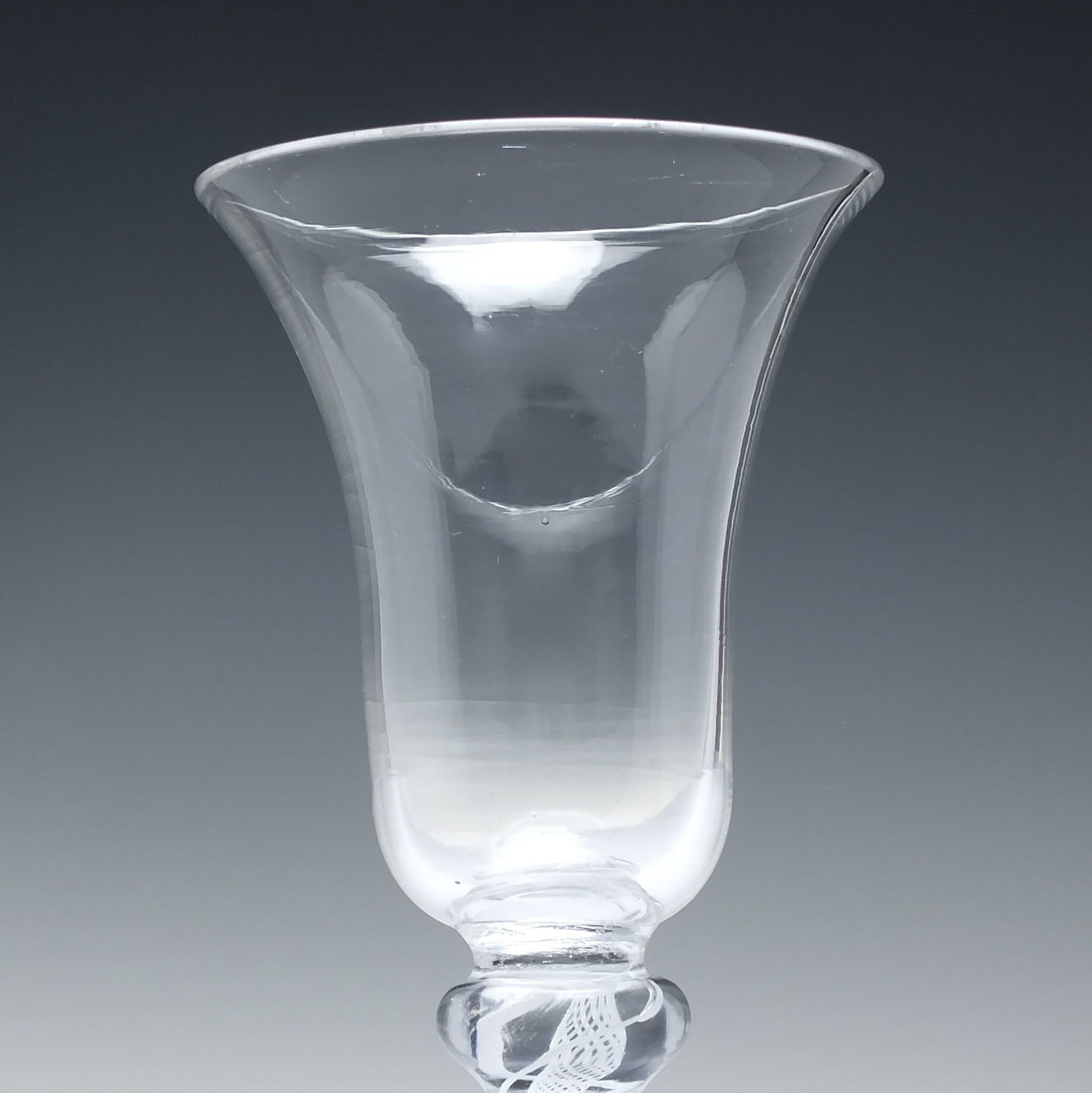 Georgian Double Knop Opaque Twist Wine Glass C1760 photo for sale