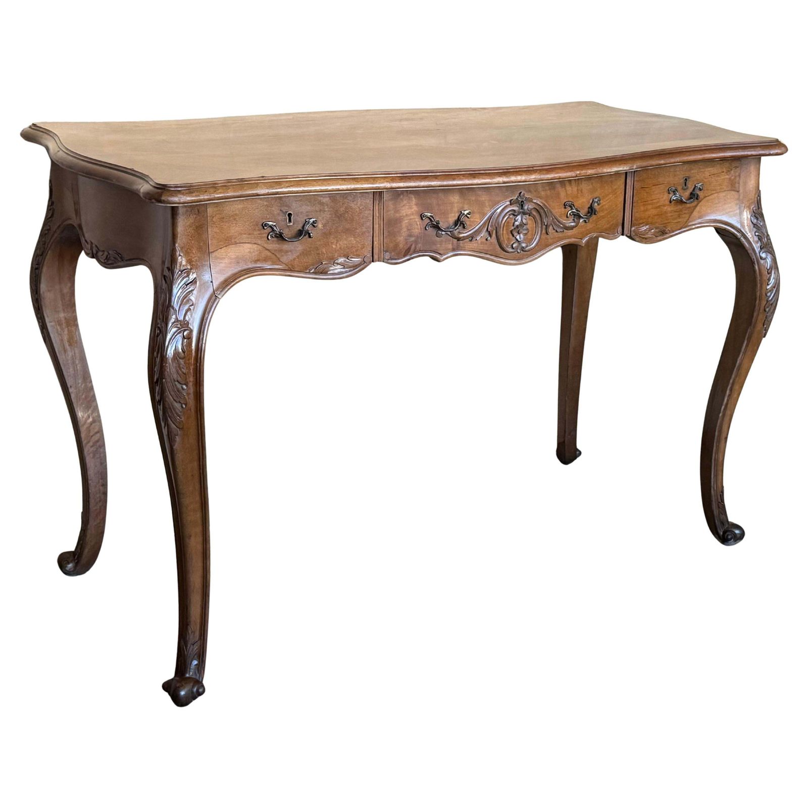 French Wooden Desk, Louis XV Style, 20th Century, 1920