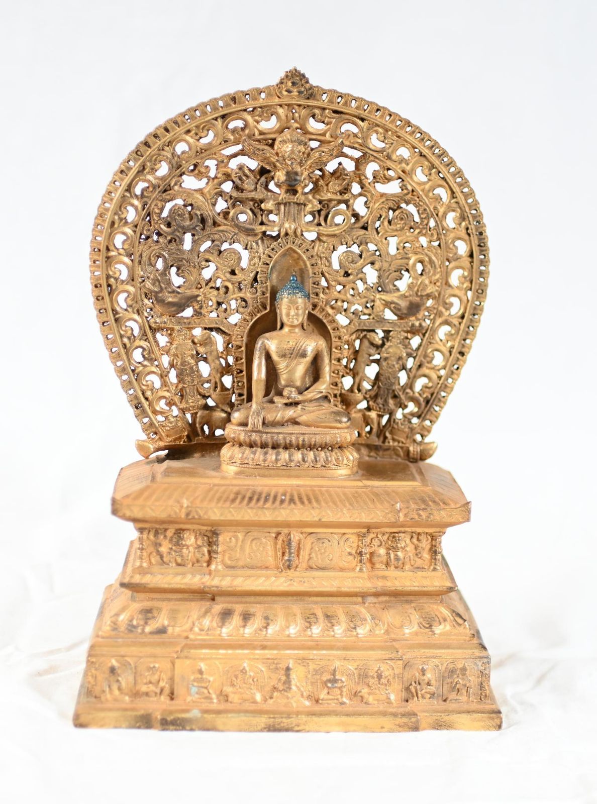 Tibetan Bronze Gilt Buddha Statue Shakyamuni Meditation