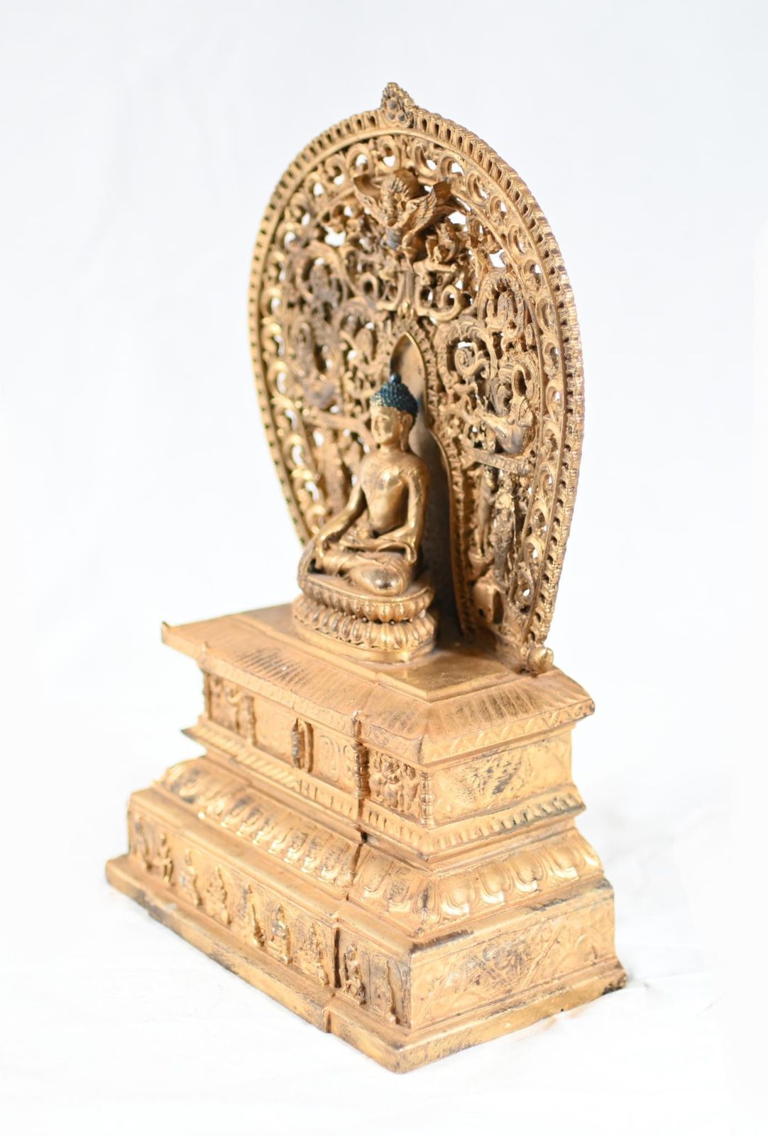 Tibetan Bronze Gilt Buddha Statue Shakyamuni Meditation photo Art
