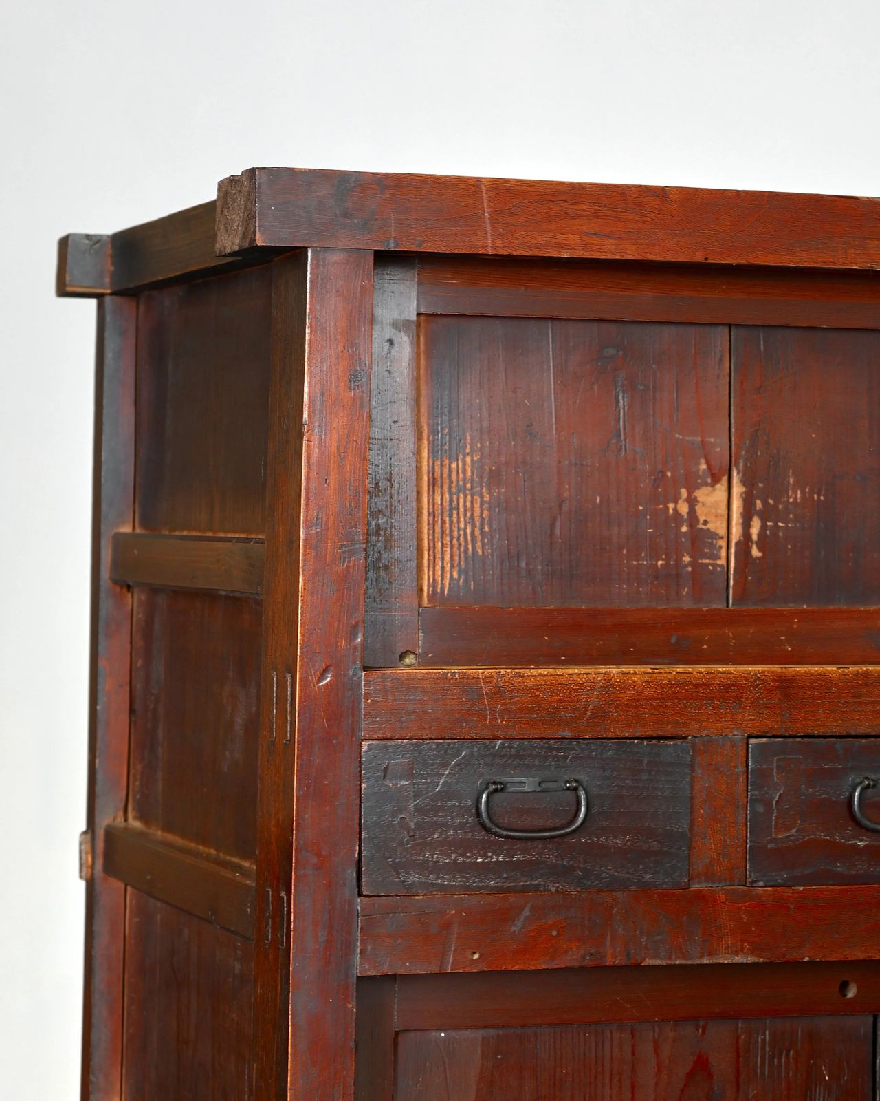 Tall Early Meiji Period Japanese Tansu Cabinet photo 3135.0