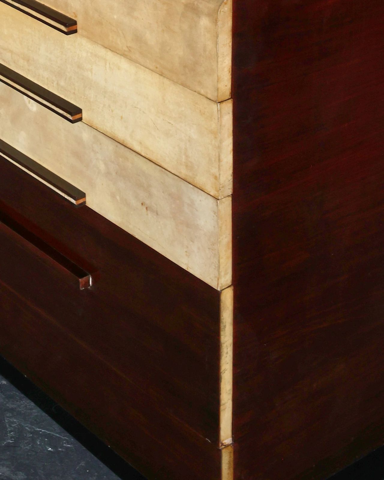 Furniture Italian Modernist C.1940s Vellum Chest Of Drawers photo