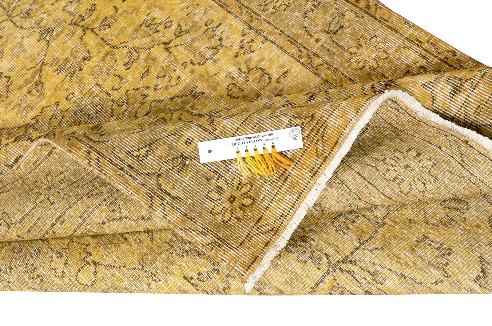 5x8 Ft Vintage Handmade Medallion Design Area Rug In Yellow For Modern Interiors photo for sale
