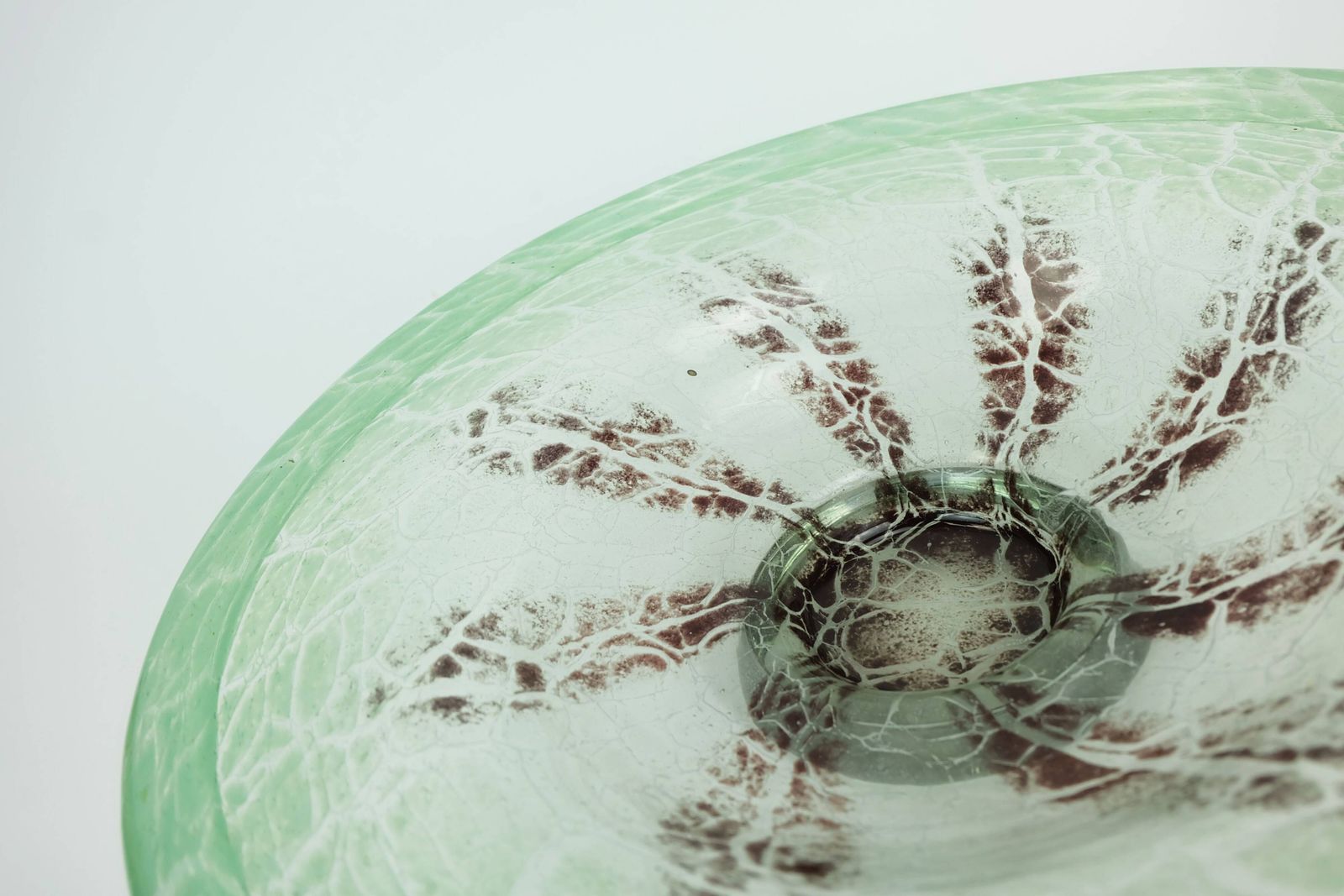 Fantastic Large Wmf Art Deco Ikora Glass Bowl Karl Wiedmann 1930s Green And photo buy
