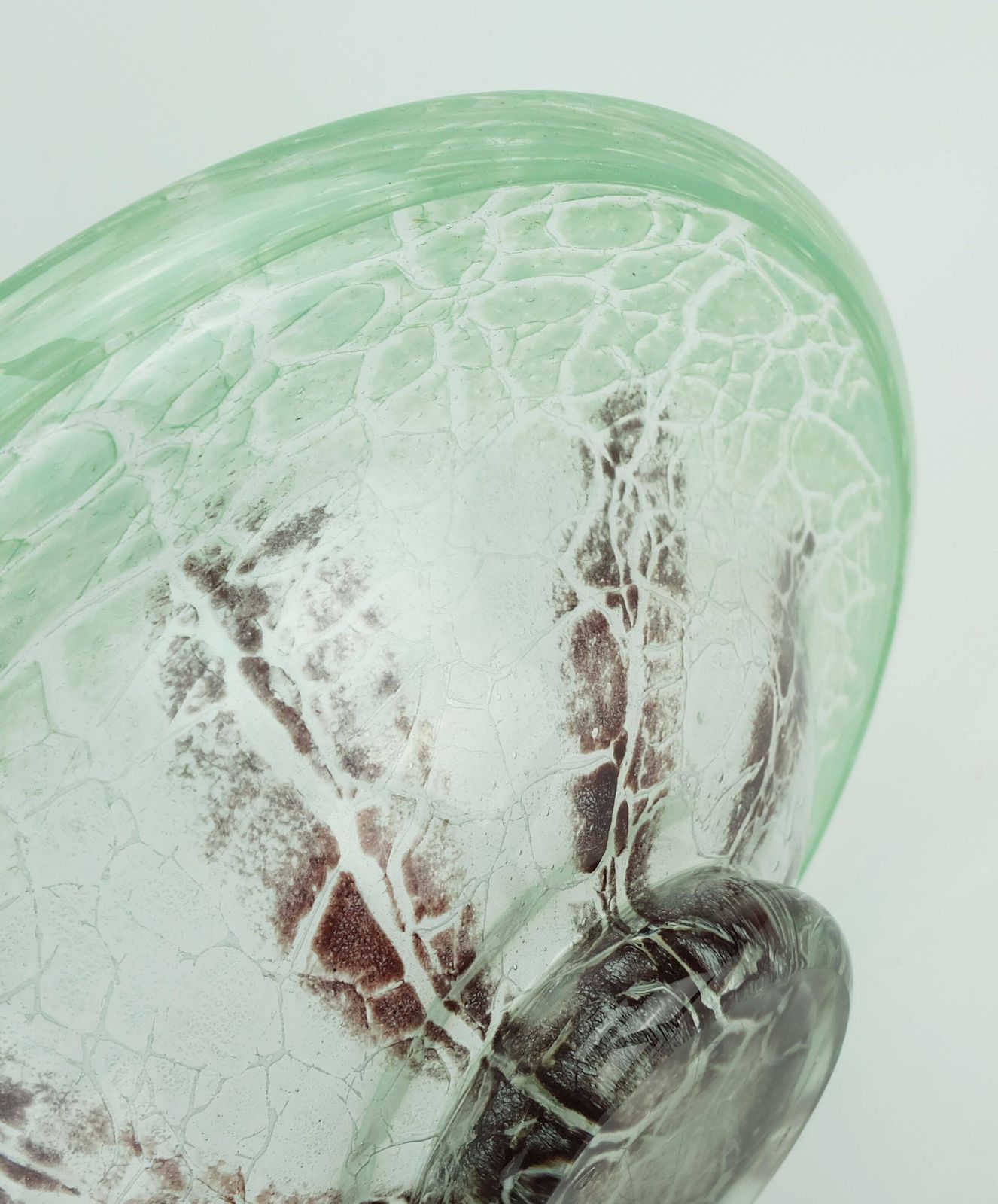photo for sale Fantastic Large Wmf Art Deco Ikora Glass Bowl Karl Wiedmann 1930s Green And