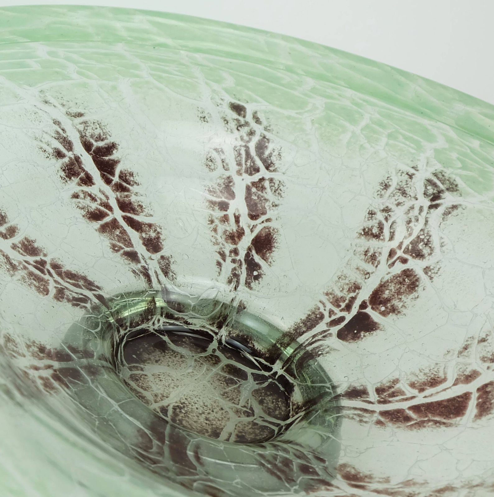 Home Decor Fantastic Large Wmf Art Deco Ikora Glass Bowl Karl Wiedmann 1930s Green And photo
