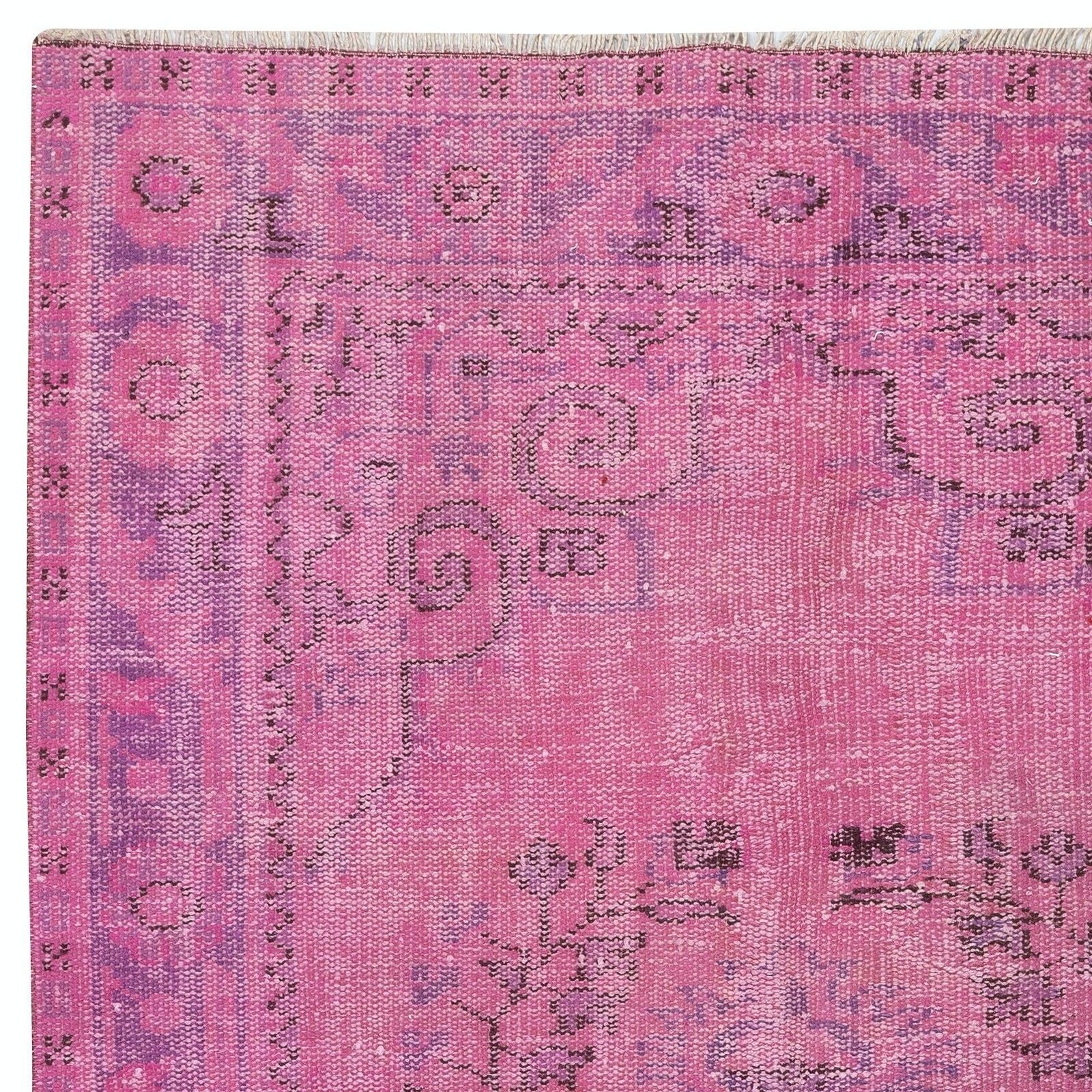 4.7x8.4 Ft Pink Vintage Rug For Modern Home And Office. Handknotted In Turkey photo 378.0