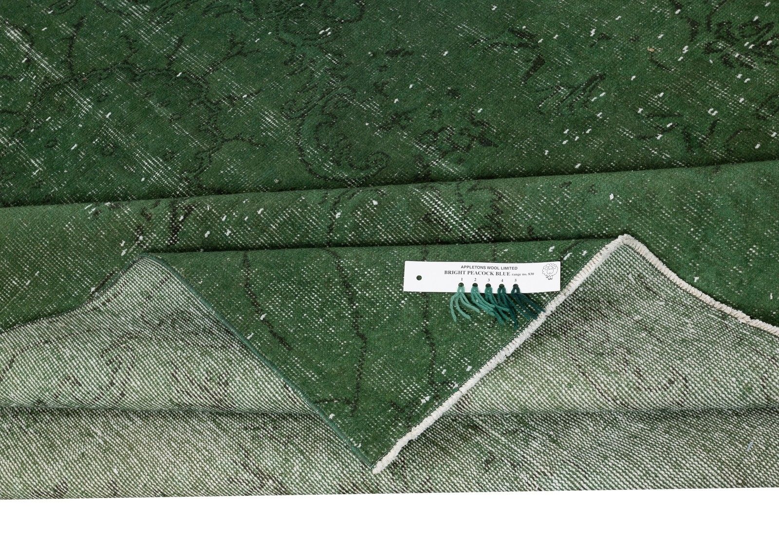 6.6x10 Ft Handmade Turkish Area Rug. Vintage Overdyed Green Rug For Modern Home photo for sale