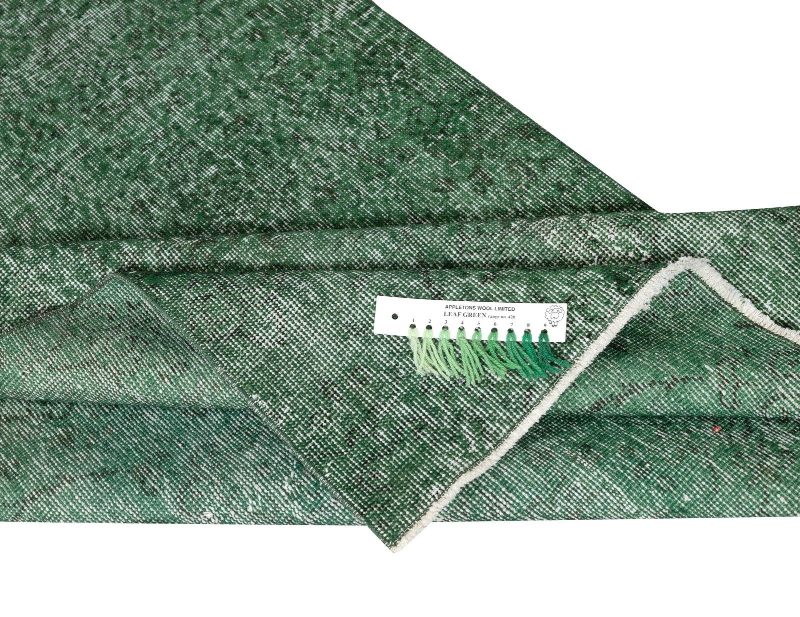 3.8x6.6 Ft Green Overdyed Handmade Rug. Vintage Turkish Area Rug For Living Room photo for sale