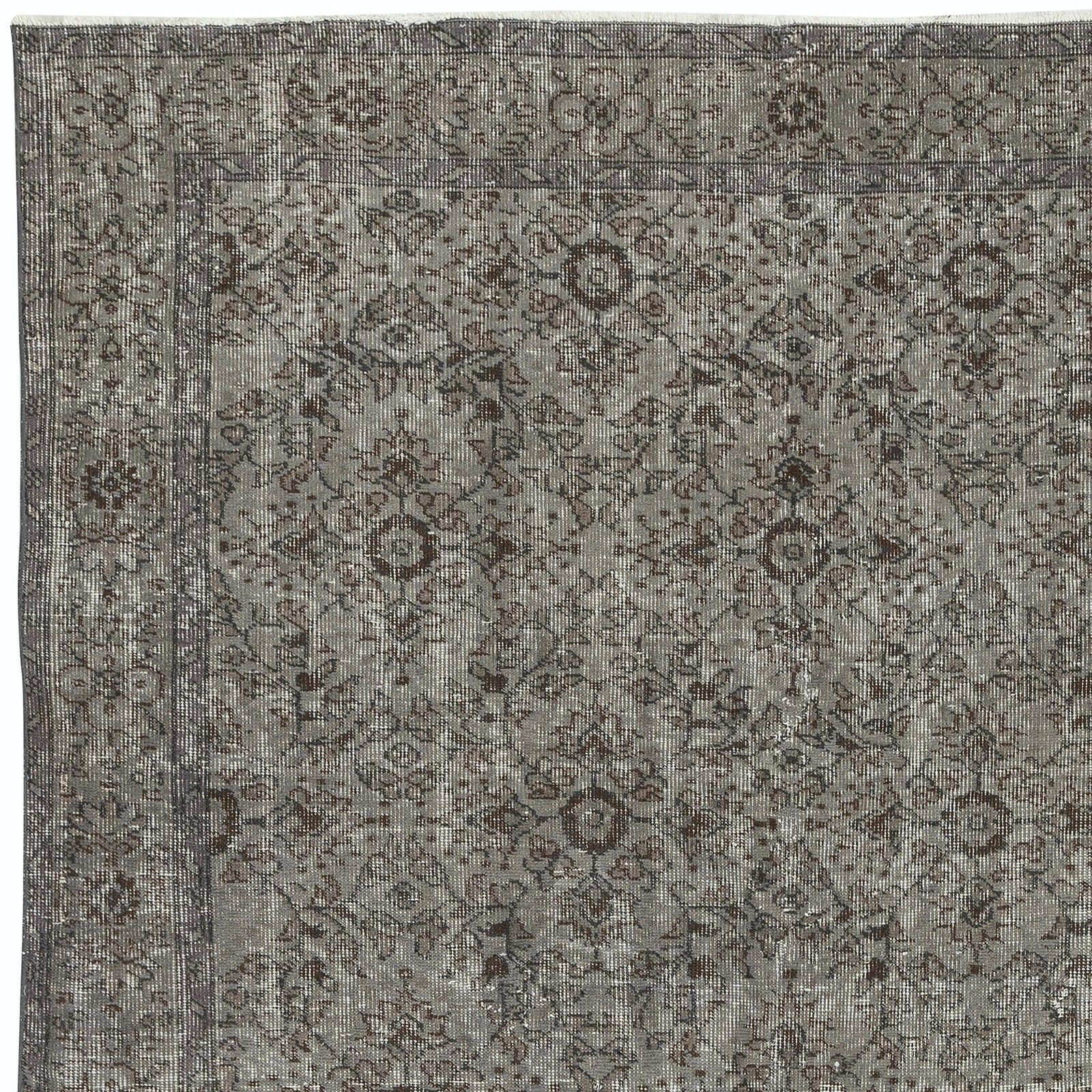 5.8x9 Ft Gray Overdyed Area Rug, Handknotted And Handwoven In Turkey photo 497.0