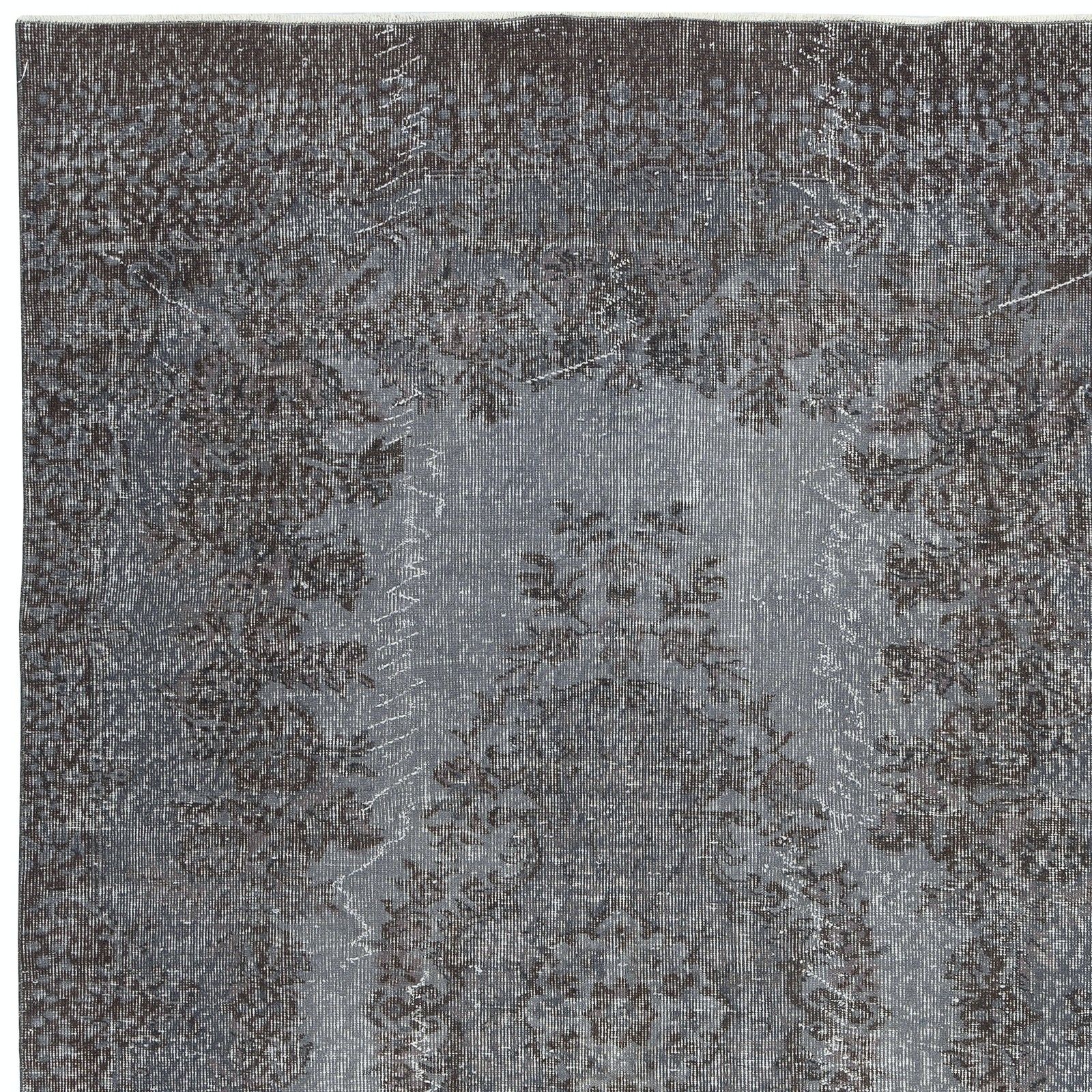 5.7x9 Ft Gray Overdyed Area Rug, Handknotted And Handwoven In Turkey photo 501.0