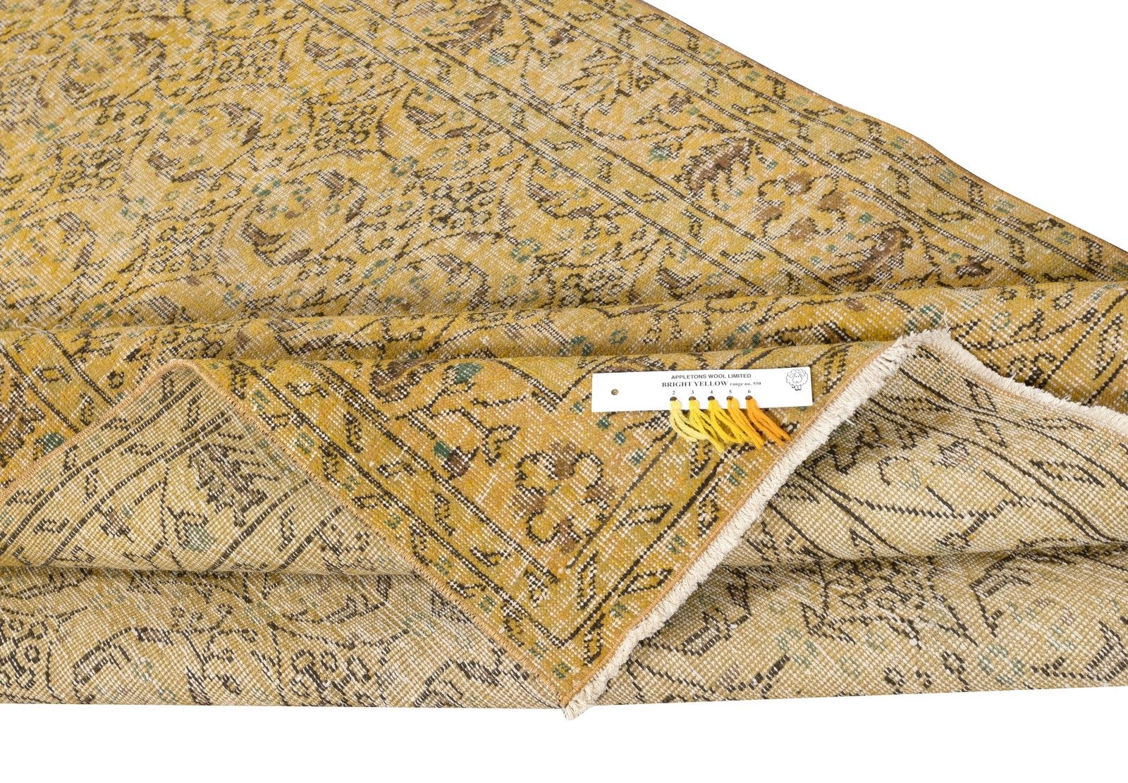 5x9.6 Ft Modern Yellow Turkish Rug. Vintage Handmade Wool Area Rug photo for sale