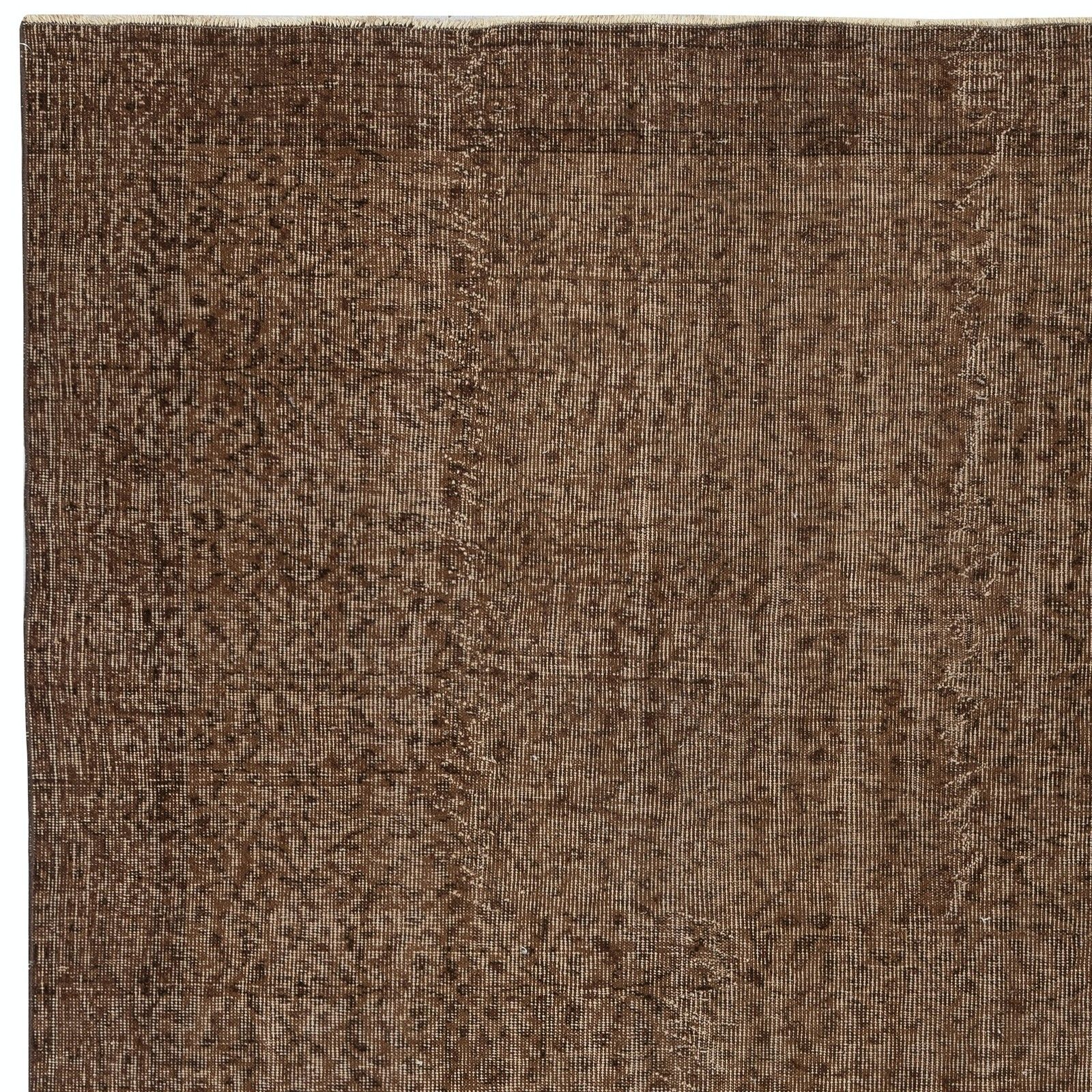 5.4x8 Ft Brown Overdyed Vintage Rug For Modern Interiors. Handknotted In Turkey photo 422.0