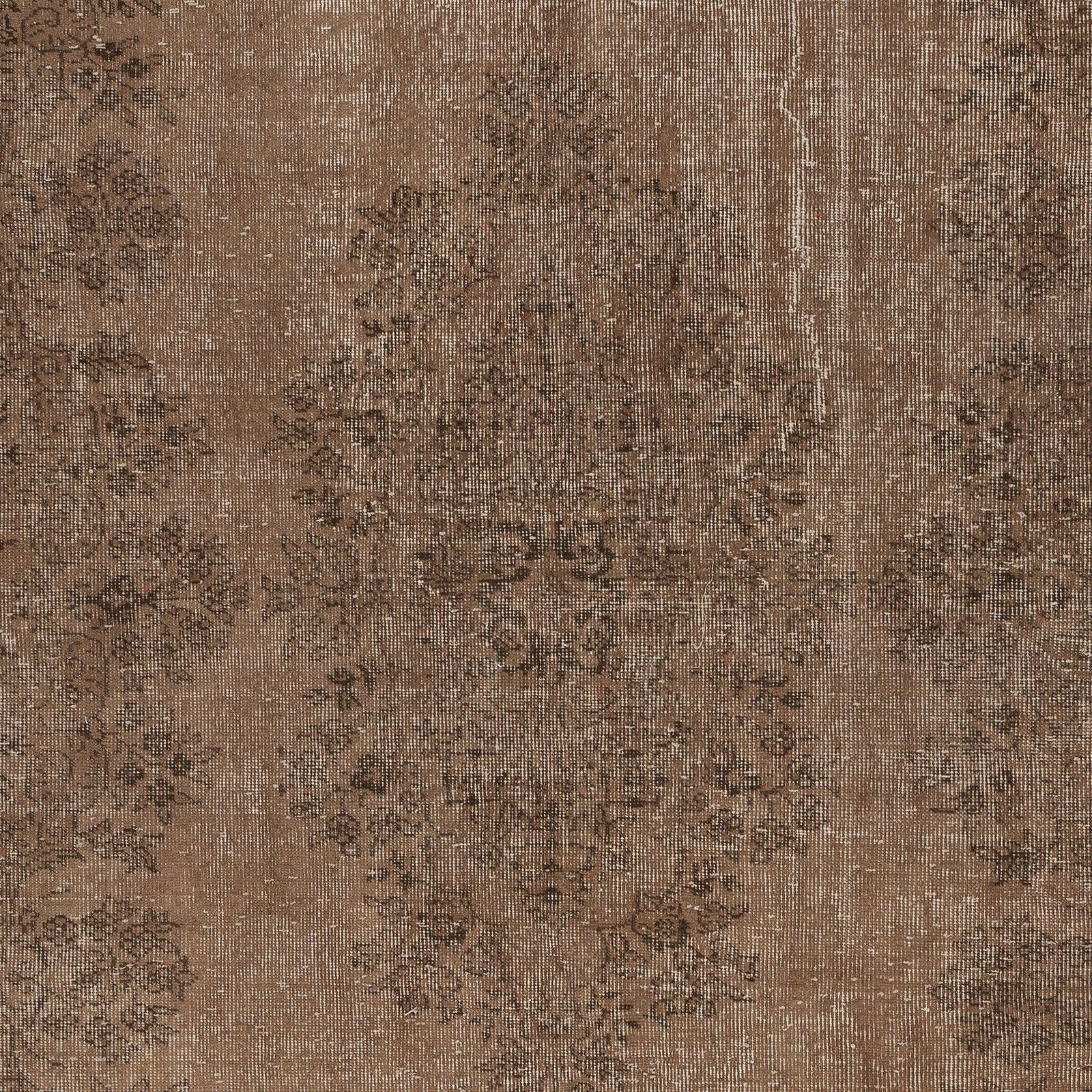 5.6x9.2 Ft Handmade Vintage Turkish Rug Overdyed In Brown For Modern Interiors photo Textiles