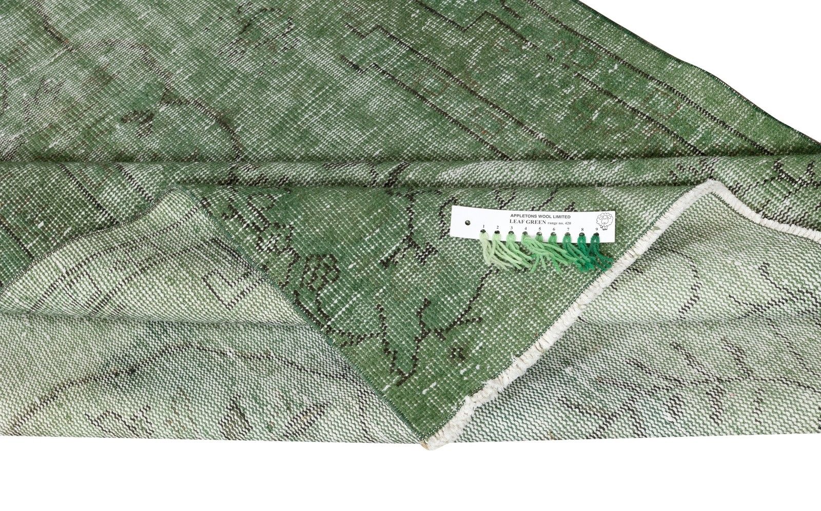 4.5x8.3 Ft Handmade Turkish Area Rug. Vintage Overdyed Green Rug For Modern Home photo for sale