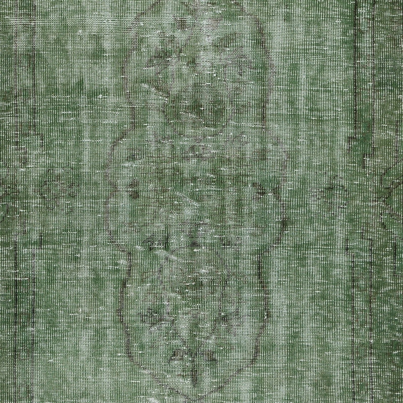 4.5x8.3 Ft Handmade Turkish Area Rug. Vintage Overdyed Green Rug For Modern Home photo Textiles