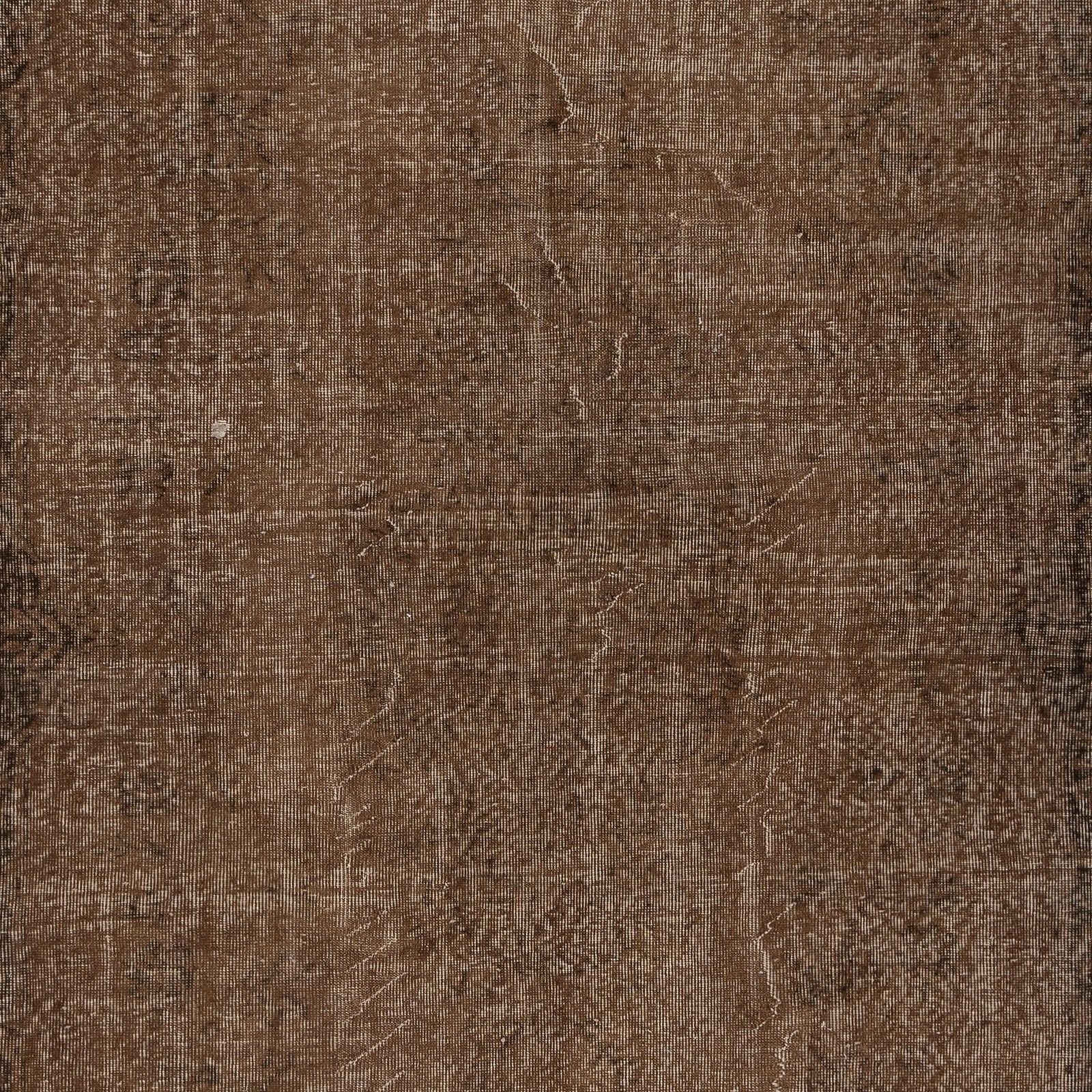 5.5x9.3 Ft Vintage Handmade Turkish Rug Overdyed In Brown For Modern Interiors photo Textiles