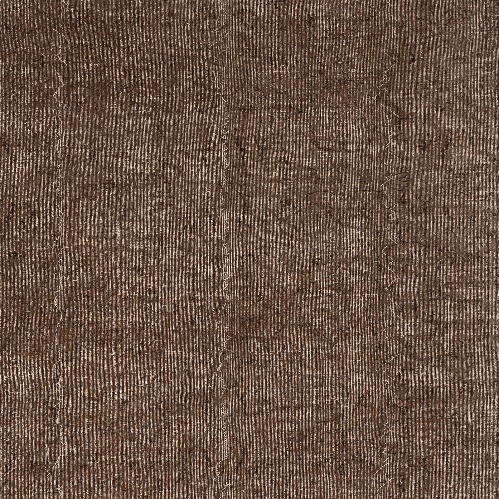 6.7x10 Ft Handknotted Vintage Turkish Rug Overdyed In Brown For Modern Interiors photo Textiles